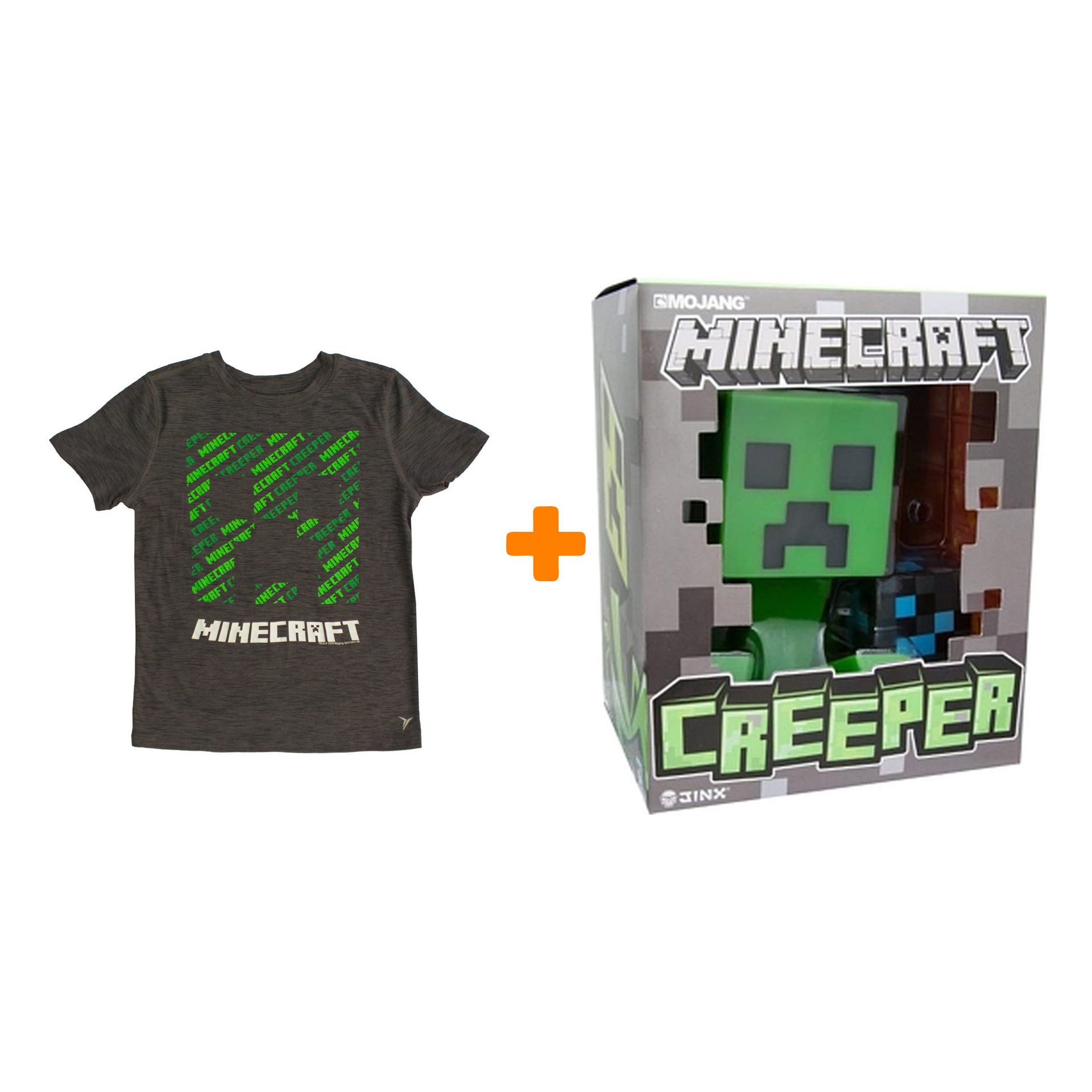 Набор Minecraft (фигурка Minecraft: Creeper + футболка Minecraft Creeper XS)