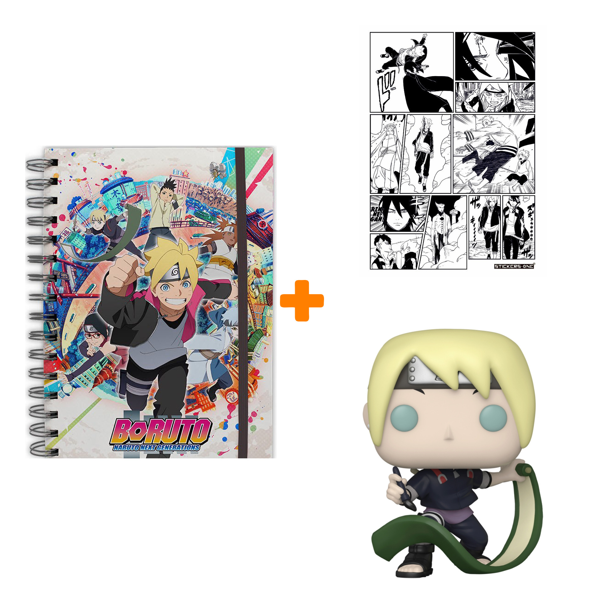

Набор фигурка Boruto Inojin + стикерпак Boruto + блокнот Boruto Next Generation