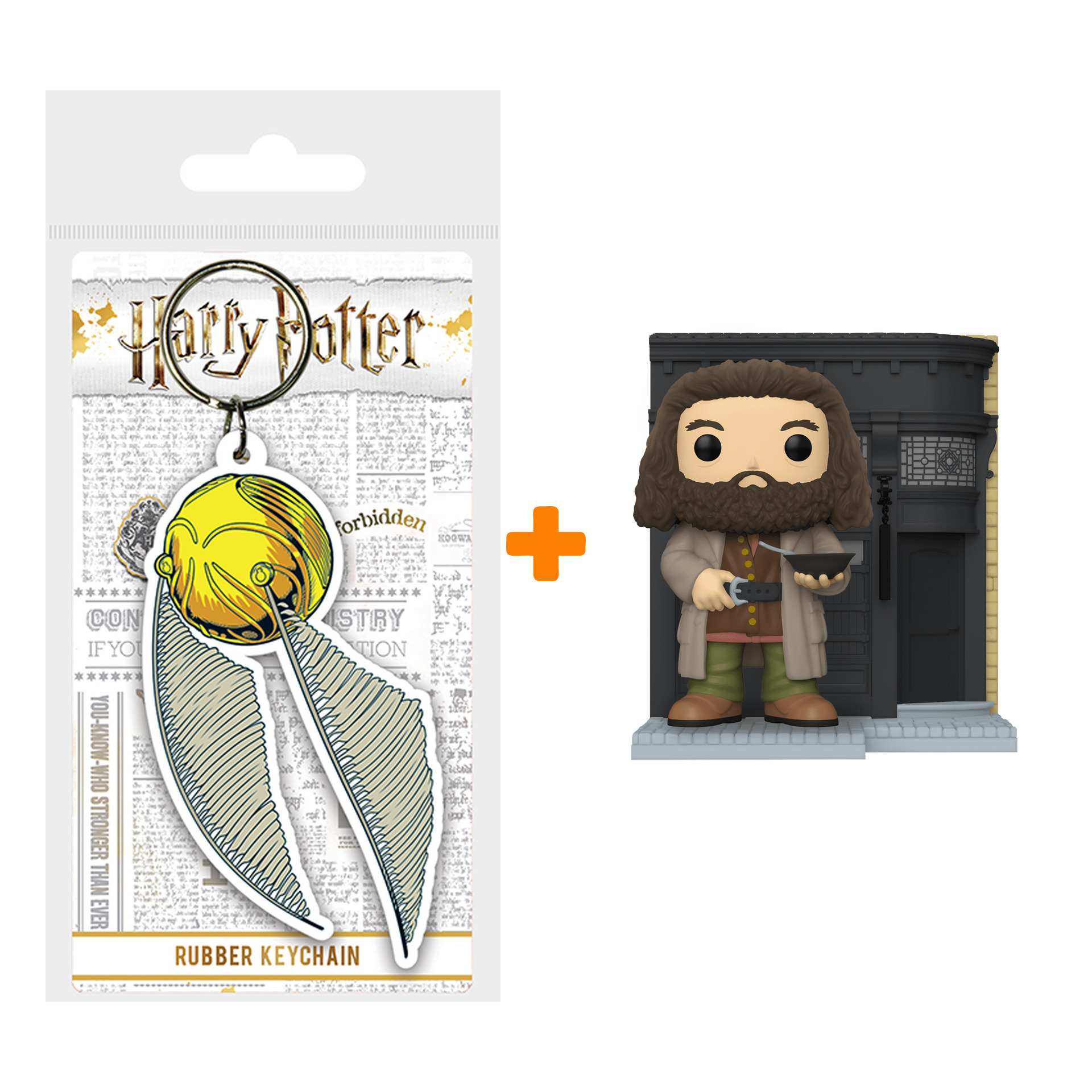 Набор фигурка Harry Potter Diagon Alley Rubeus Hagrid With The Leaky Cauldron + брелок Snitch