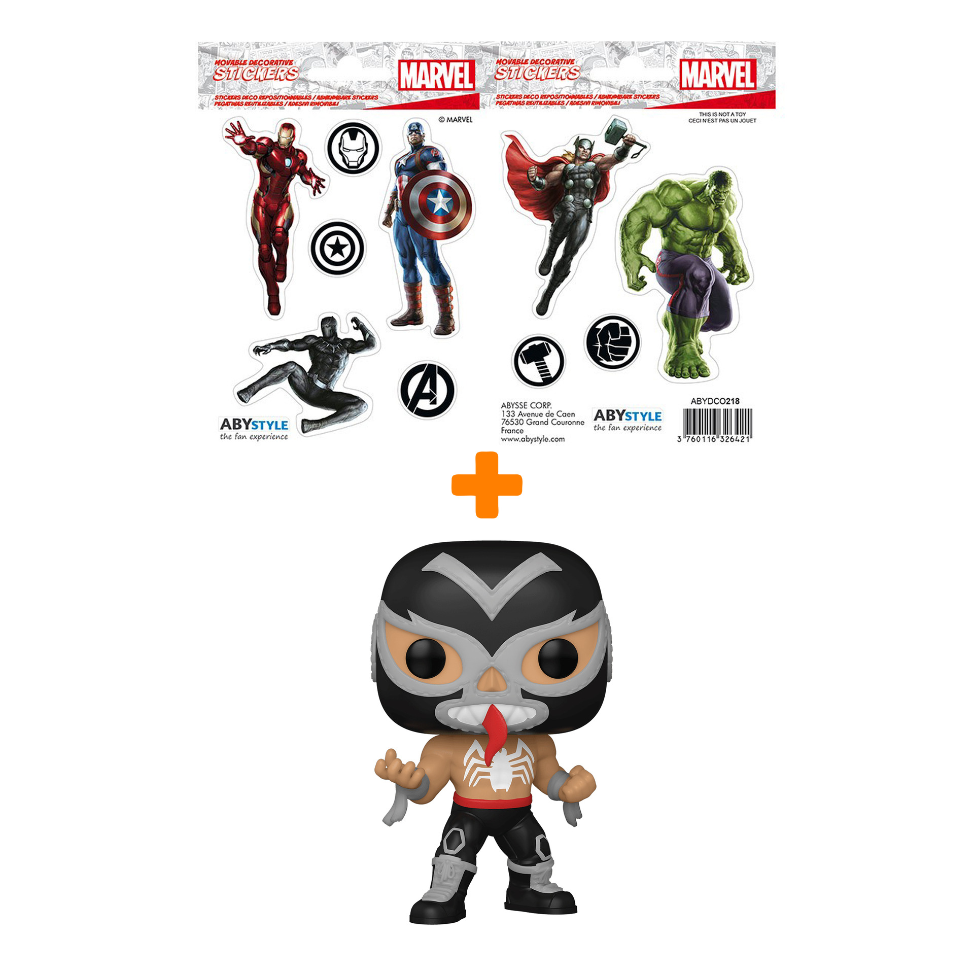 цена Набор фигурка Marvel Lucha Libre Edition El Venenoide Venom + набор стикеров Marvel Avengers