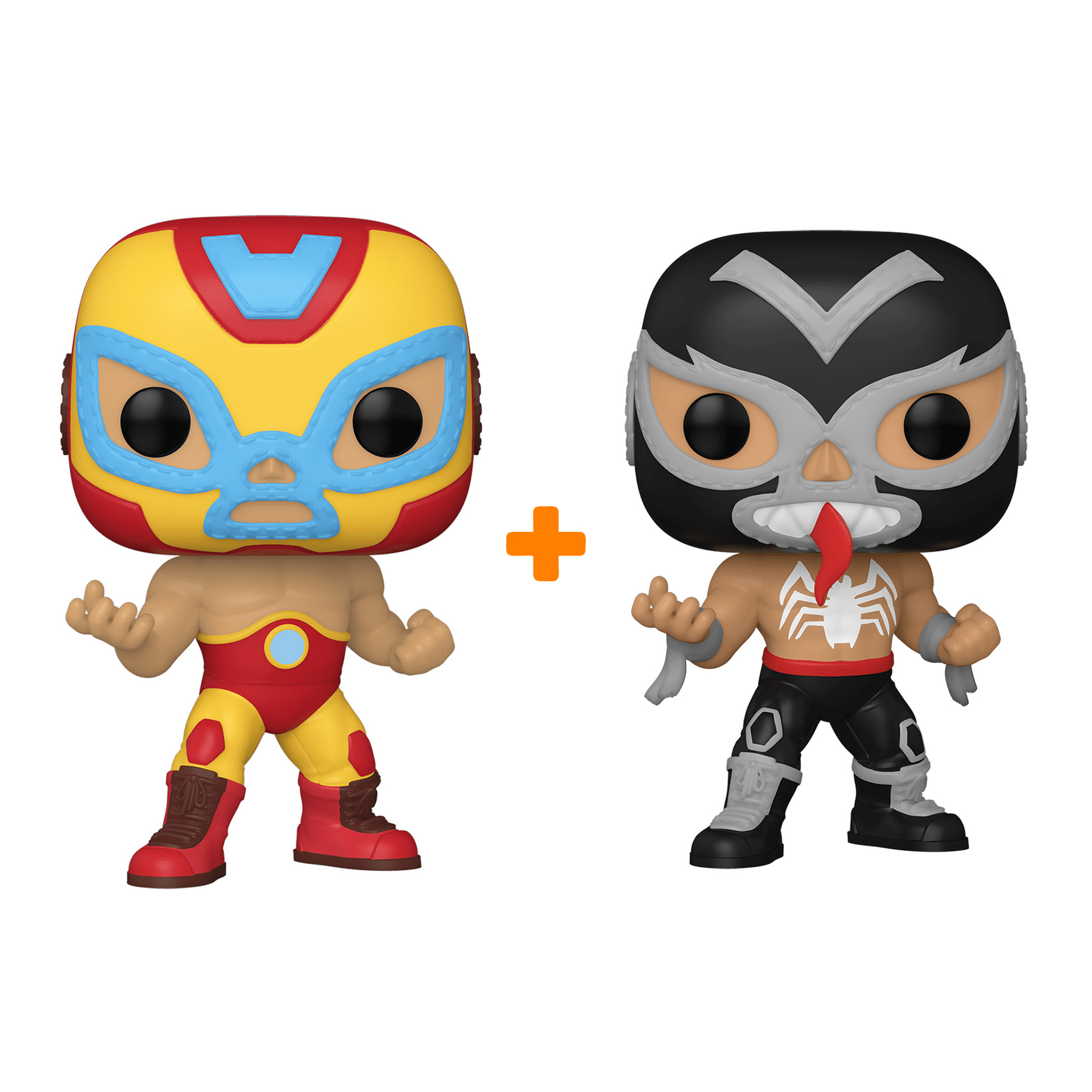 цена Набор фигурок Marvel Lucha Libre Edition El Heroe Invicto Iron Man + El Venenoide Venom