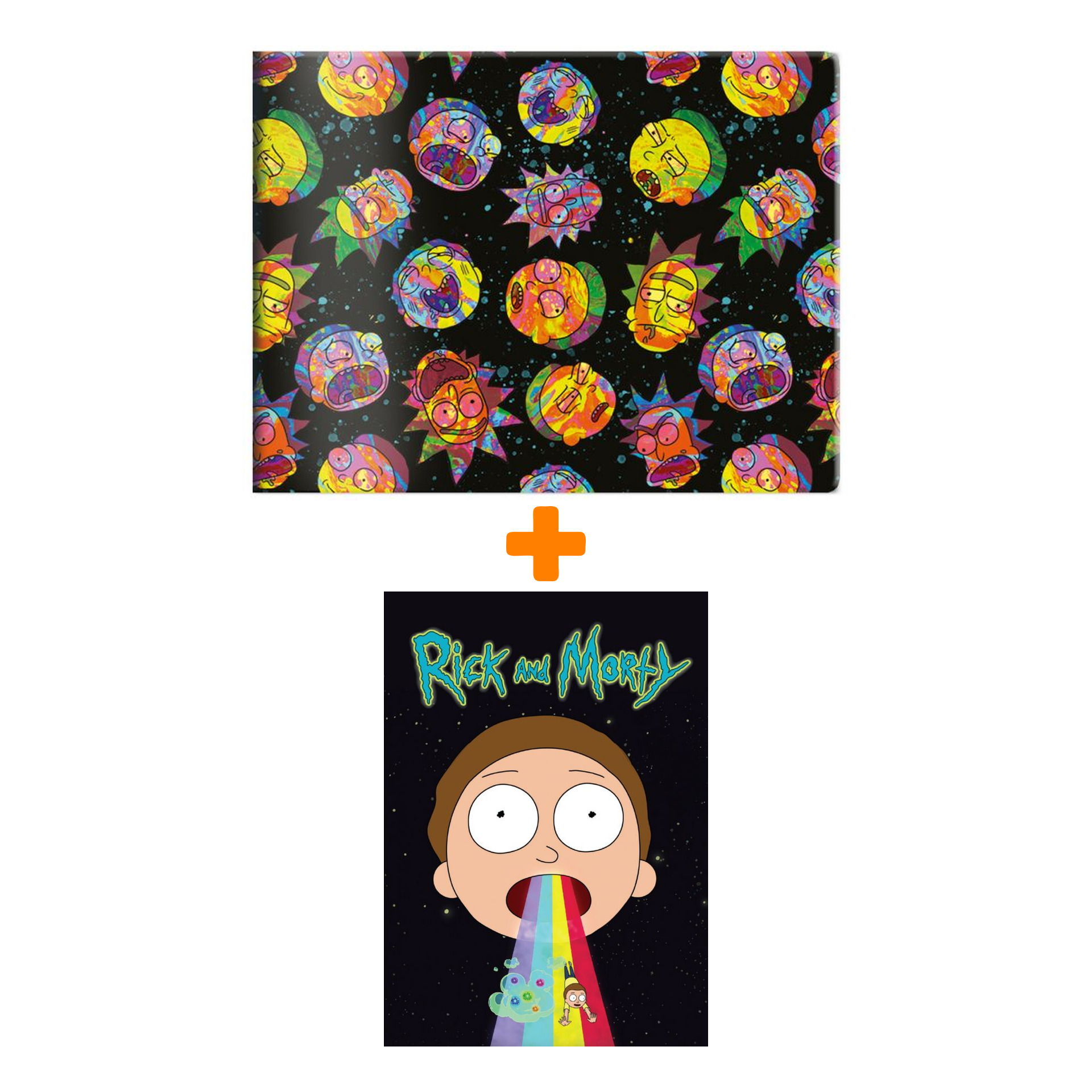 

Набор Rick And Morty блокнот Морти Смит + кардхолдер чёрный