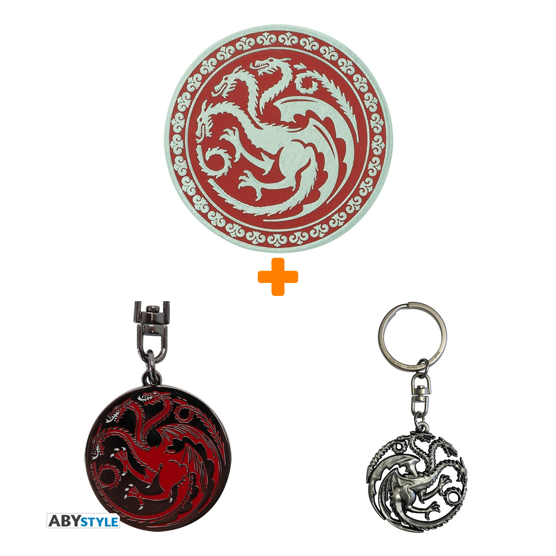 

Набор брелоков Game Of Thrones 2шт + значок