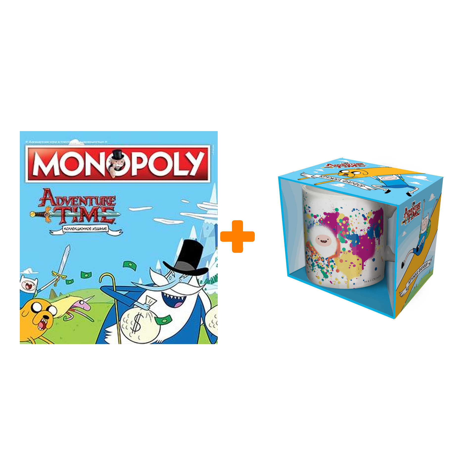 

Набор Adventure Time кружка Дрим Тим + настольная игра Монополия Adventure Time