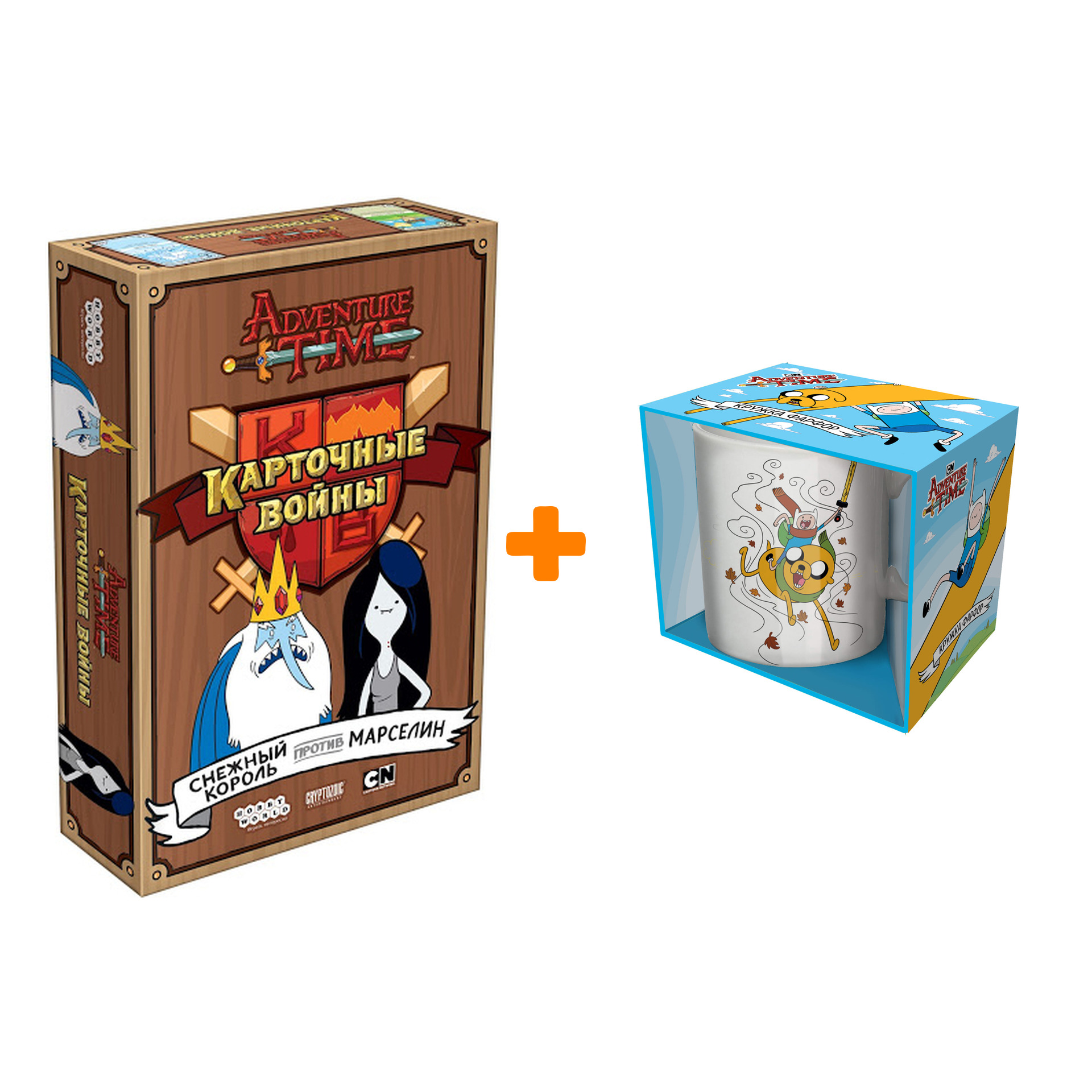 

Набор Adventure Time кружка Финн и Джейк + настольная игра Монополия Adventure Time