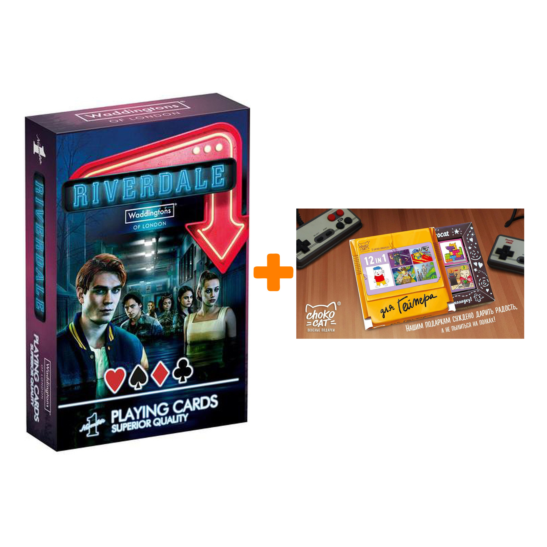 Карты игральные Riverdale + Шоколад Кэт 12 Для геймера 60г Набор