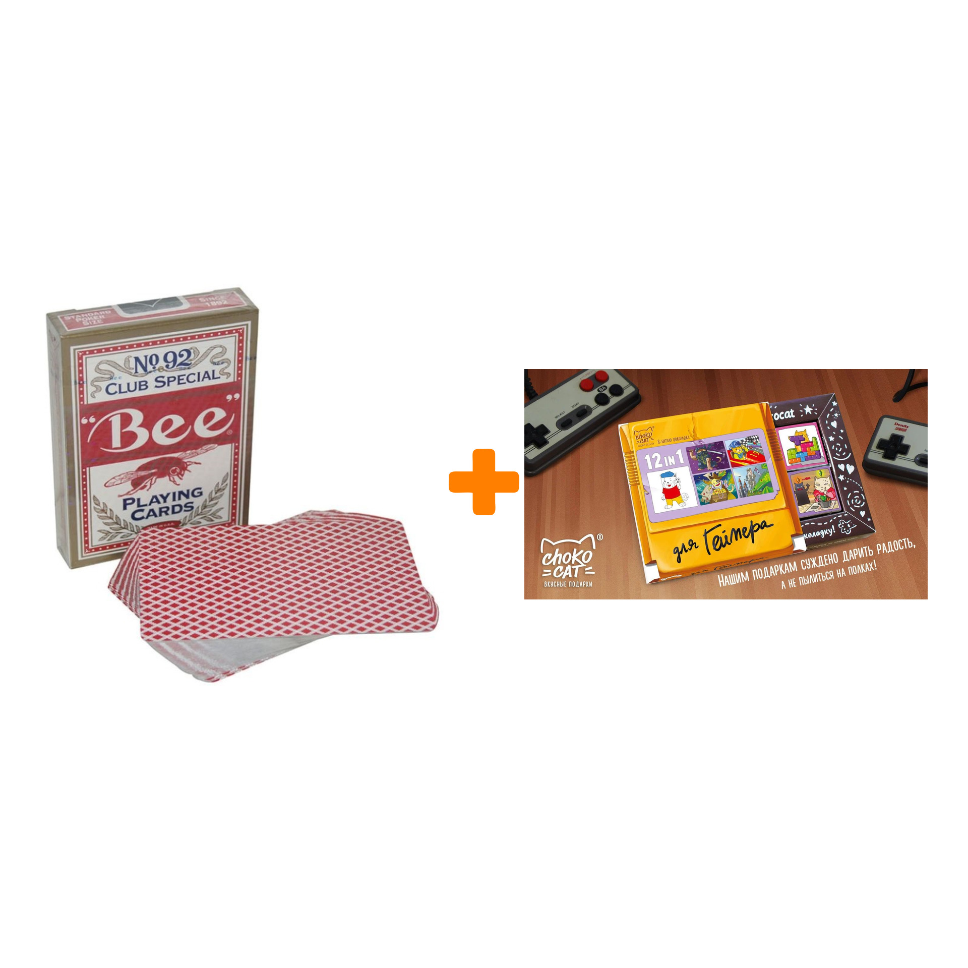 Карты игральные Bee Club Special картон + Шоколад Кэт 12 Для геймера 60г Набор