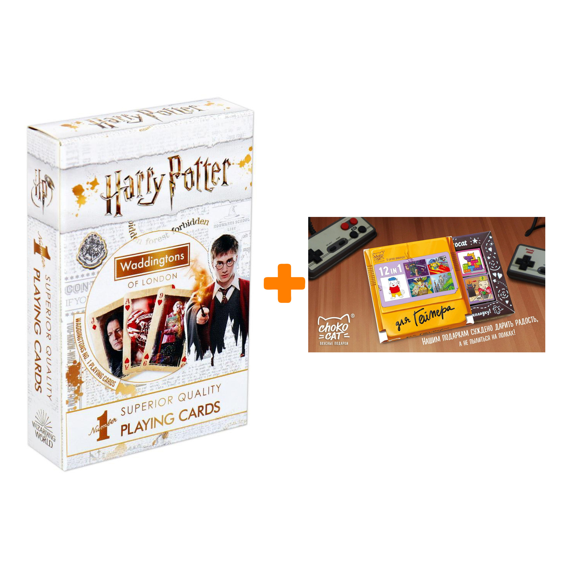 Карты игральные Harry Potter/Гарри Поттер + Шоколад Кэт 12 Для геймера 60г Набор