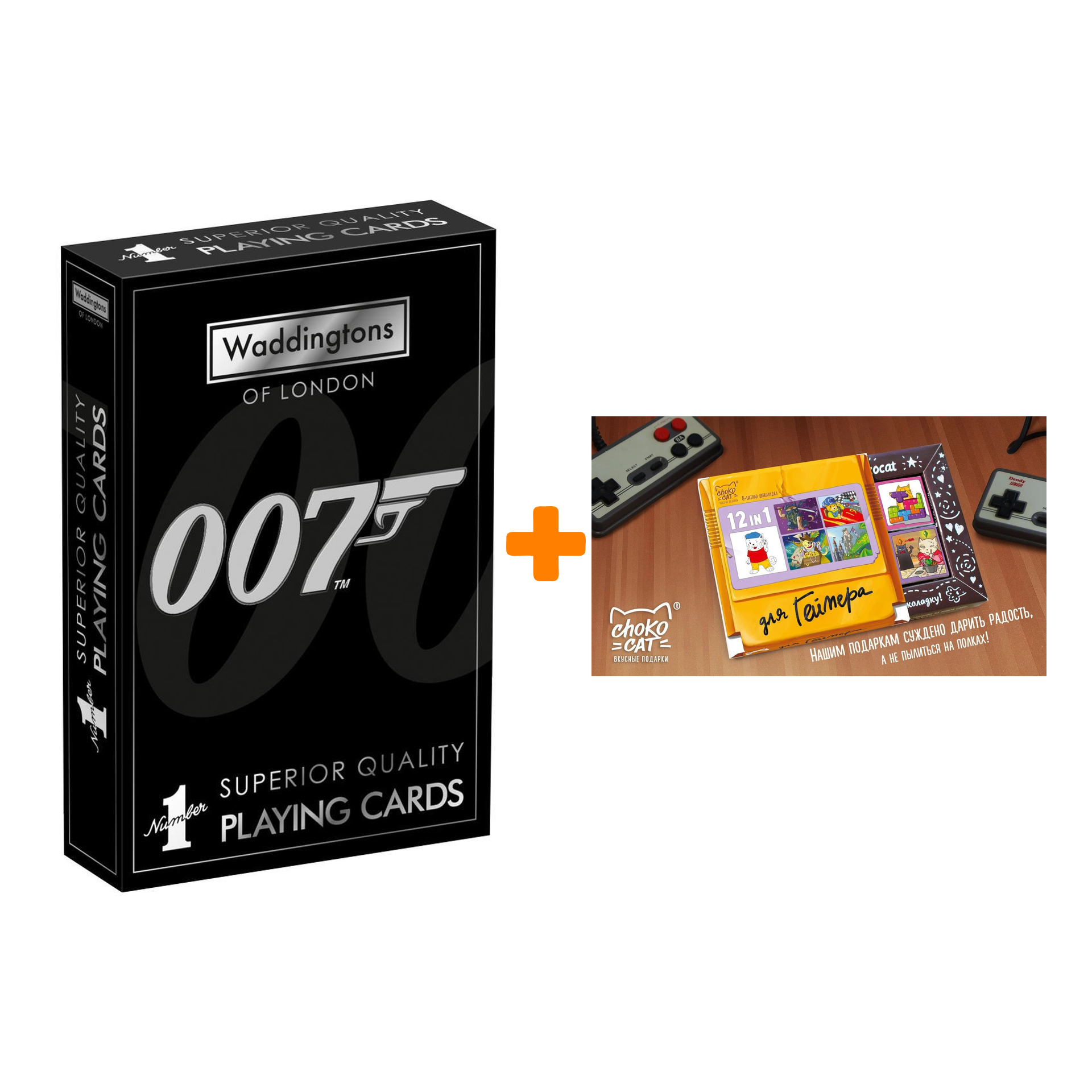 Карты игральные James Bond / Джеймс Бонд + Шоколад Кэт 12 Для геймера 60г Набор