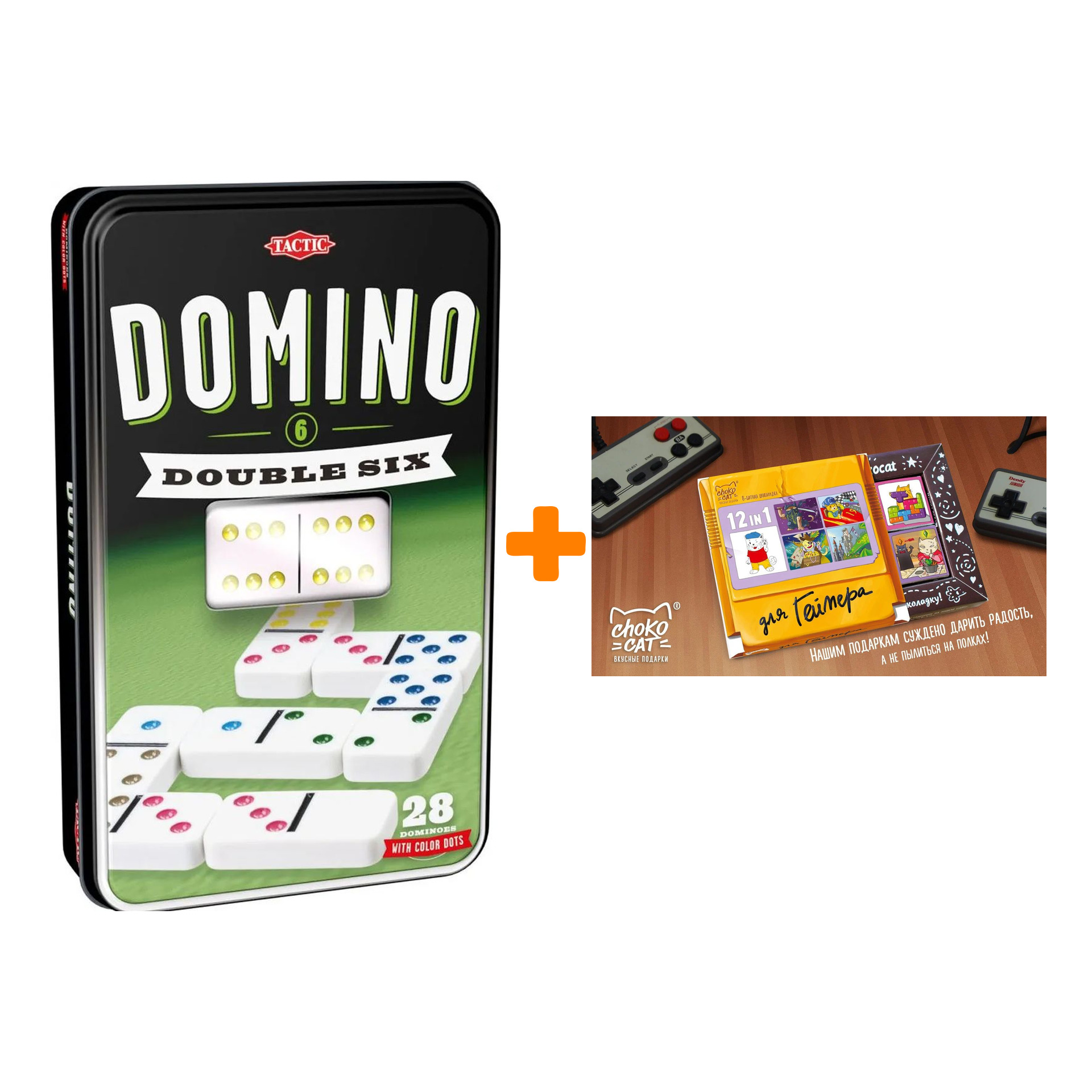 

Настольная игра Домино + Шоколад Кэт 12 Для геймера 60г Набор
