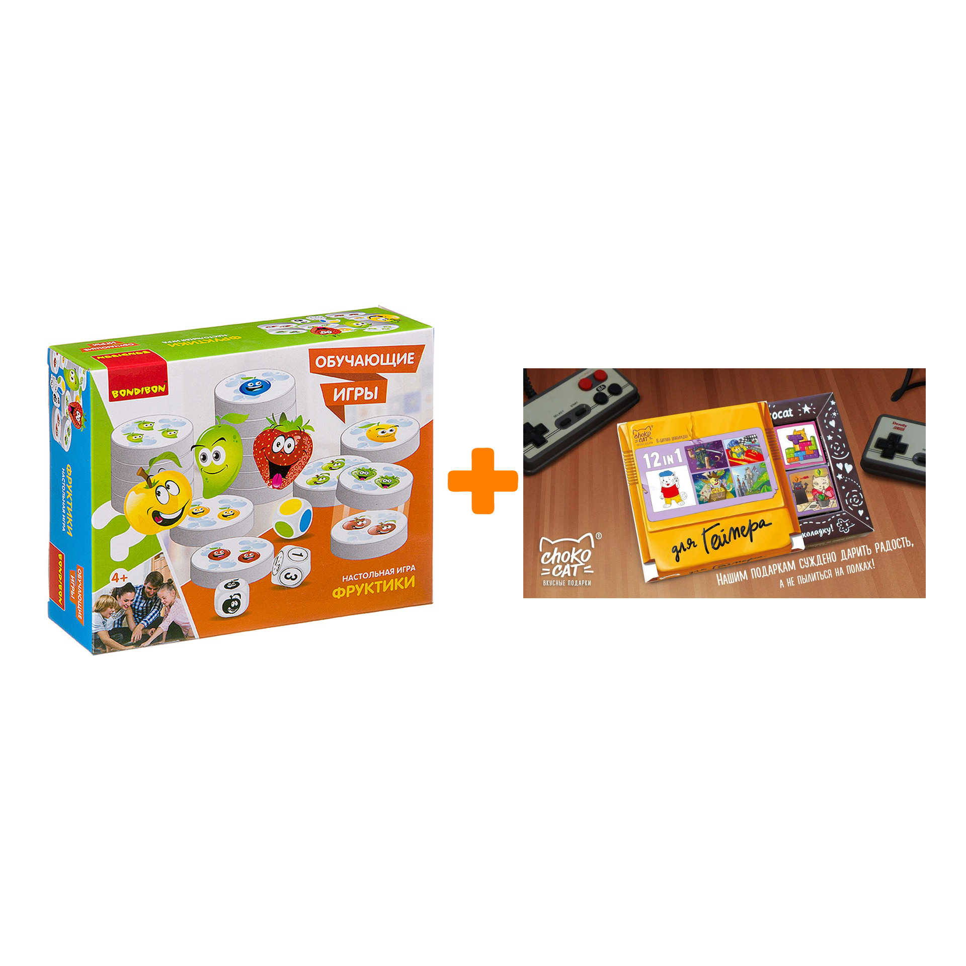 

Настольная игра Фруктики + Шоколад Кэт 12 Для геймера 60г Набор