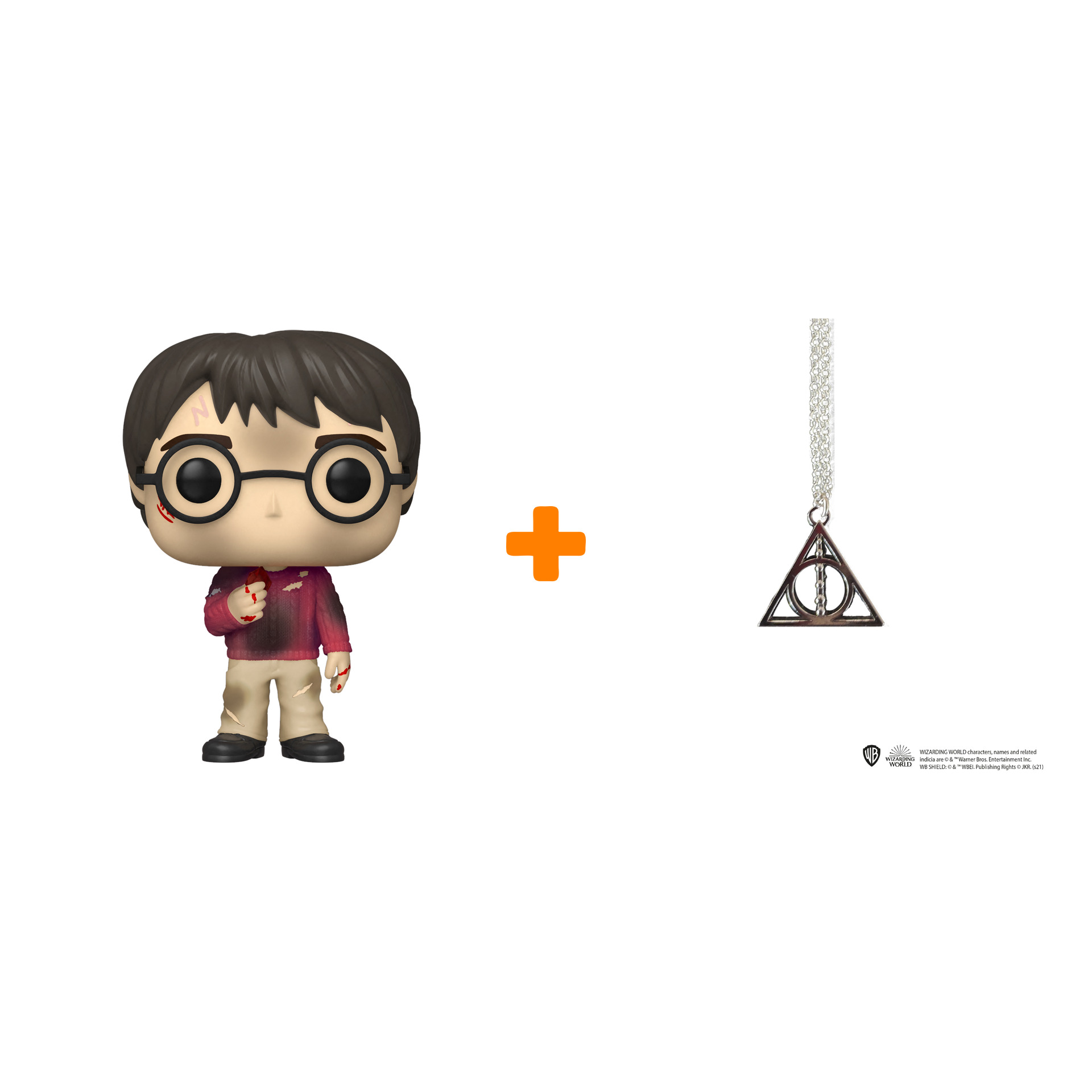 Набор Harry Potter фигурка Harry With The Stone + кулон Deathly Hallows цена и фото