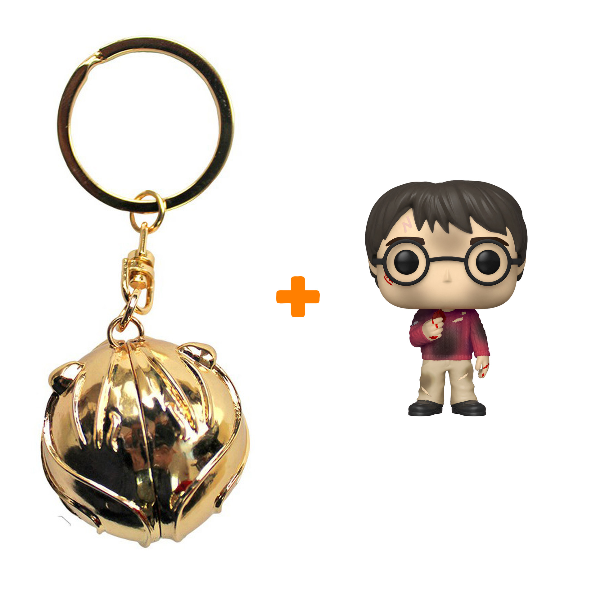 Набор Harry Potter фигурка Harry With The Stone + брелок Golden Snitch 3D