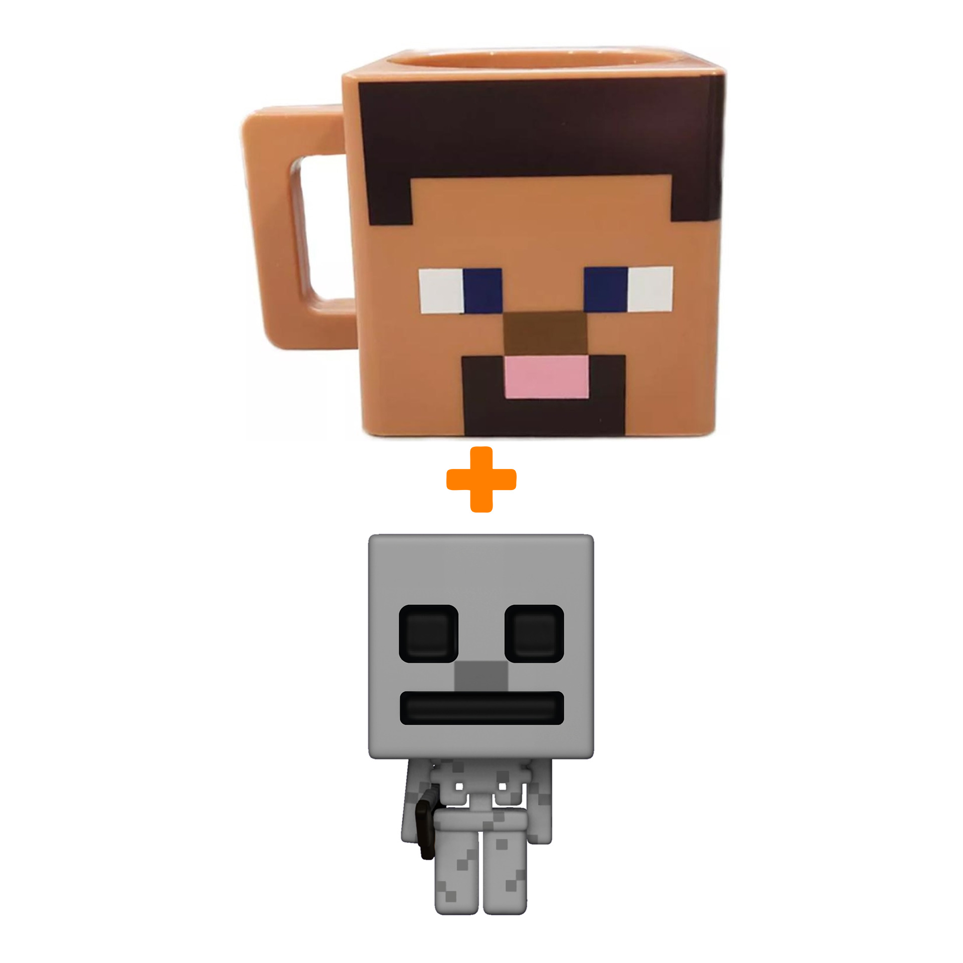 Набор Minecraft фигурка Skeleton + кружка Steve