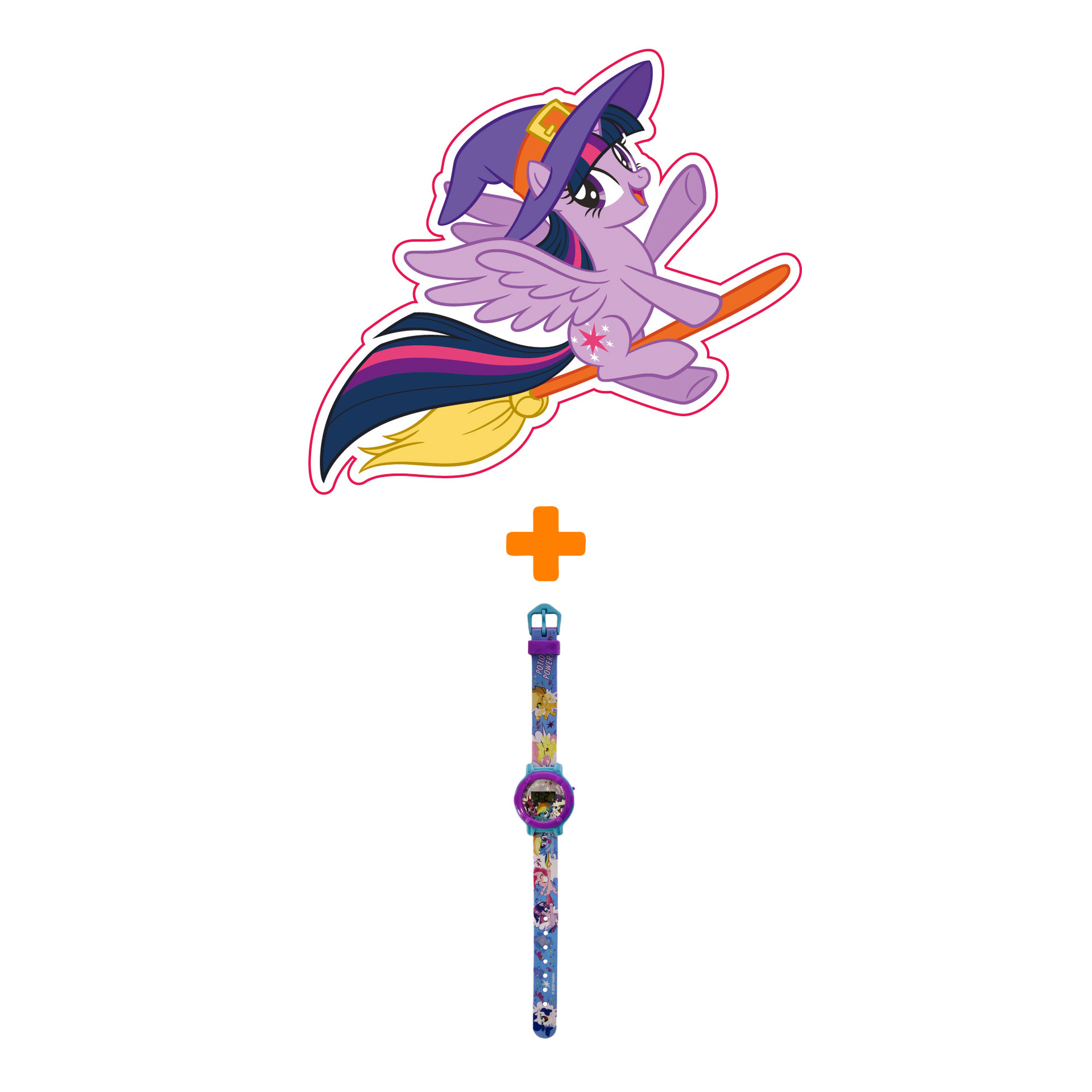 Набор My Little Pony часы наручные + наклейка-патч для одежды Искорка