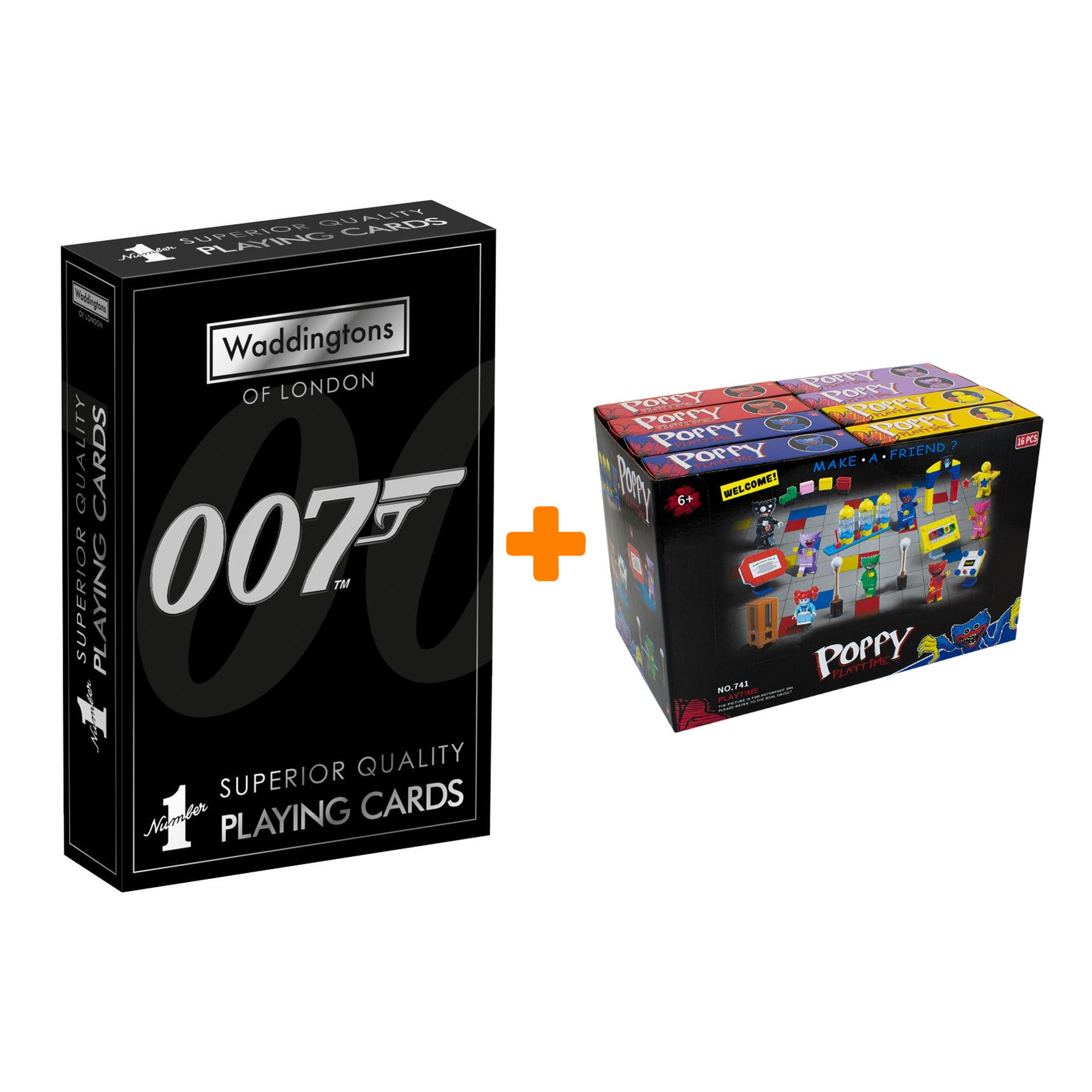 Карты игральные James Bond / Джеймс Бонд + Конструктор Huggy Wuggy 33 детали Набор