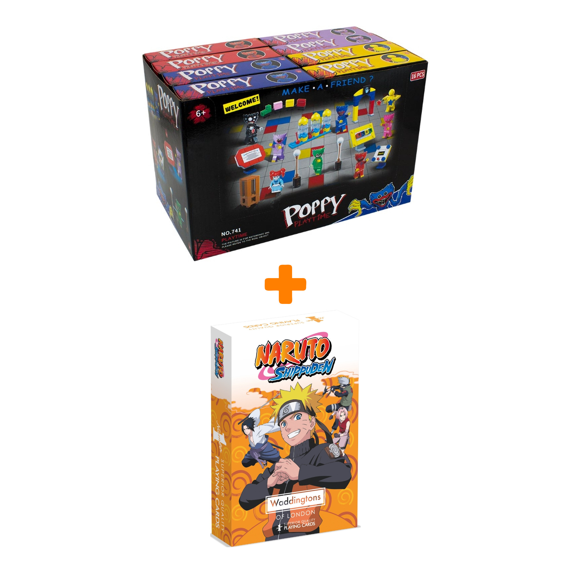 

Карты игральные Naruto Shippuden + Конструктор Huggy Wuggy 33 детали Набор