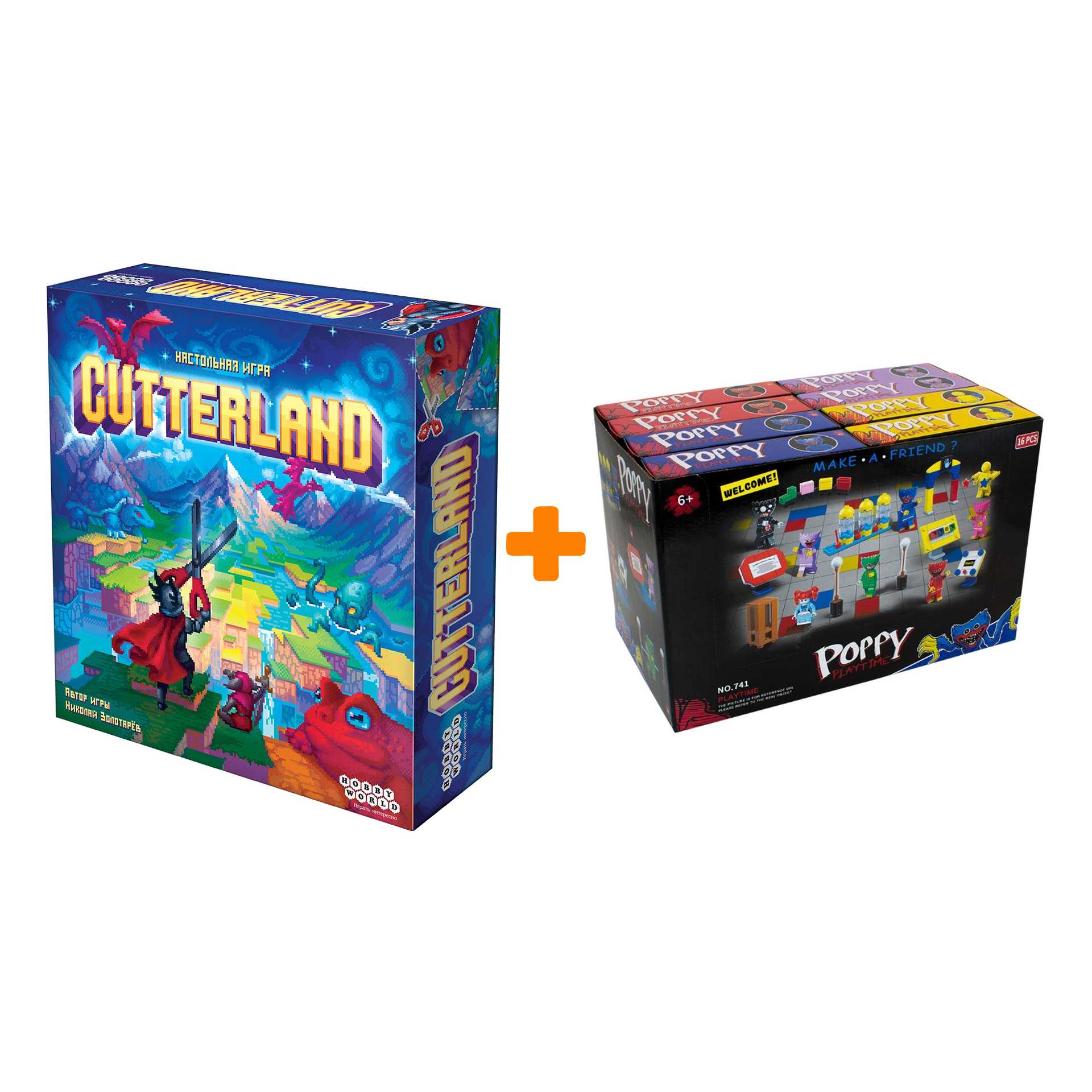 

Настольная игра Cutterland арт. 915186 + Конструктор Huggy Wuggy 33 детали Набор
