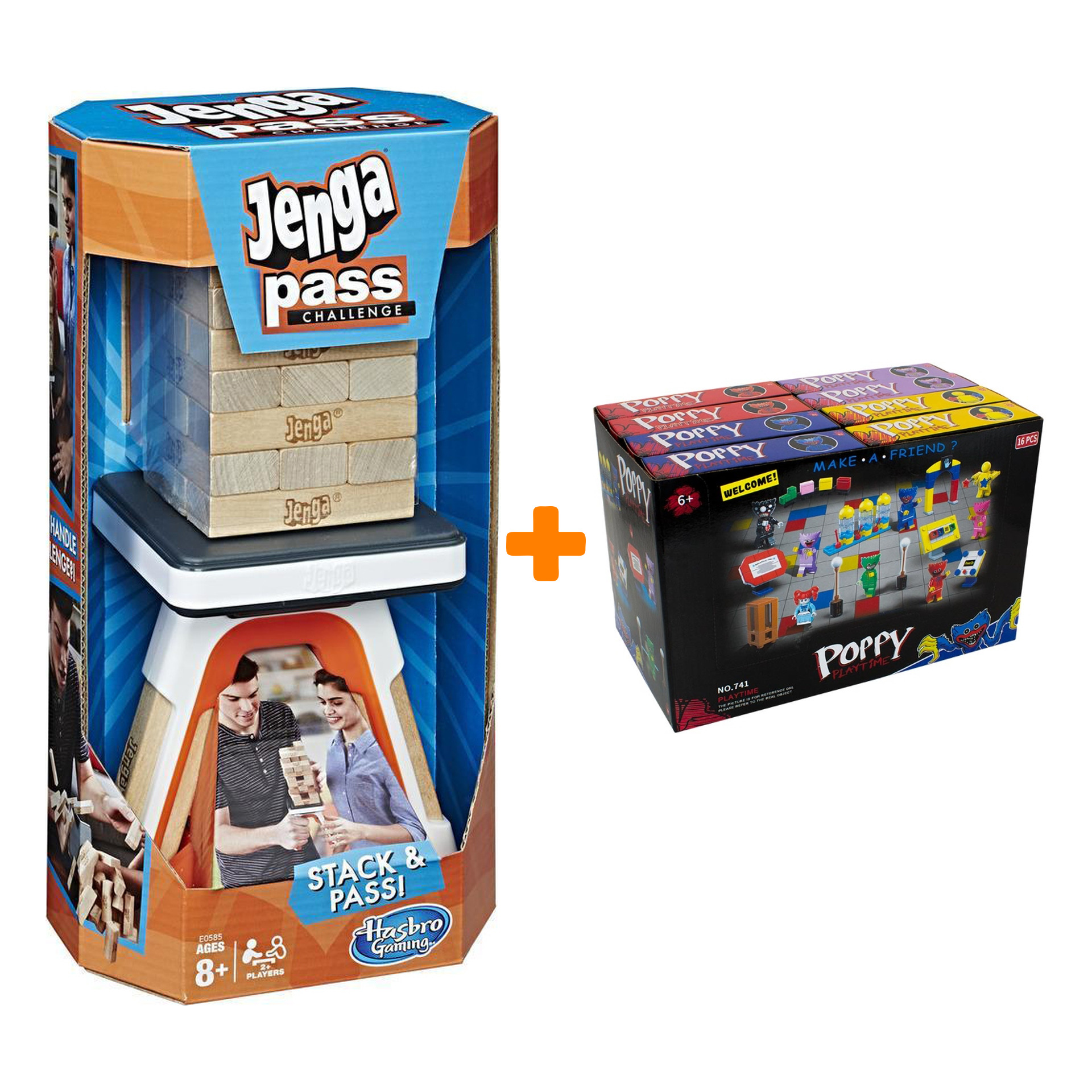 

Настольная игра Jenga Challenge + Конструктор Huggy Wuggy 33 детали Набор