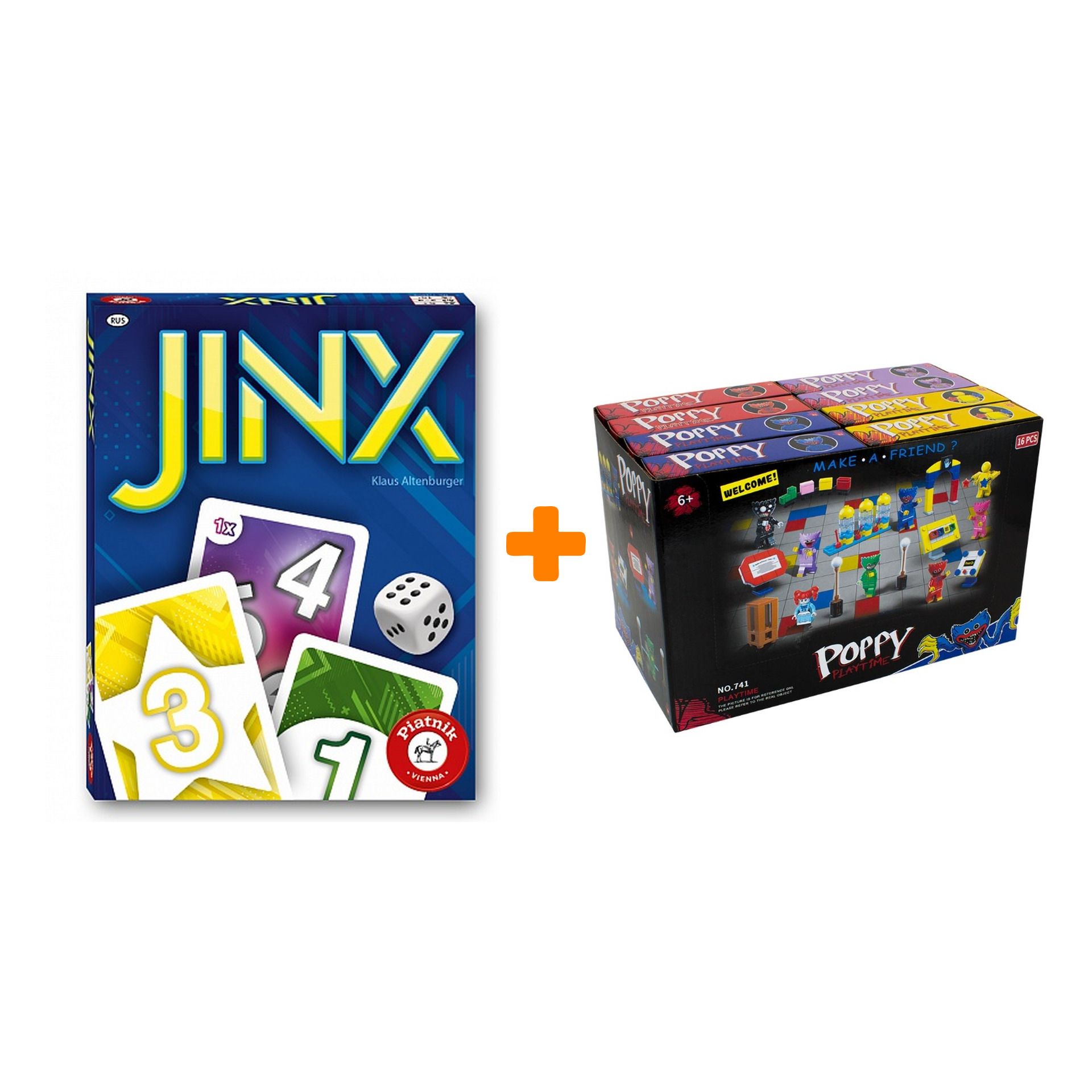 

Настольная игра Jinx + Конструктор Huggy Wuggy 33 детали Набор