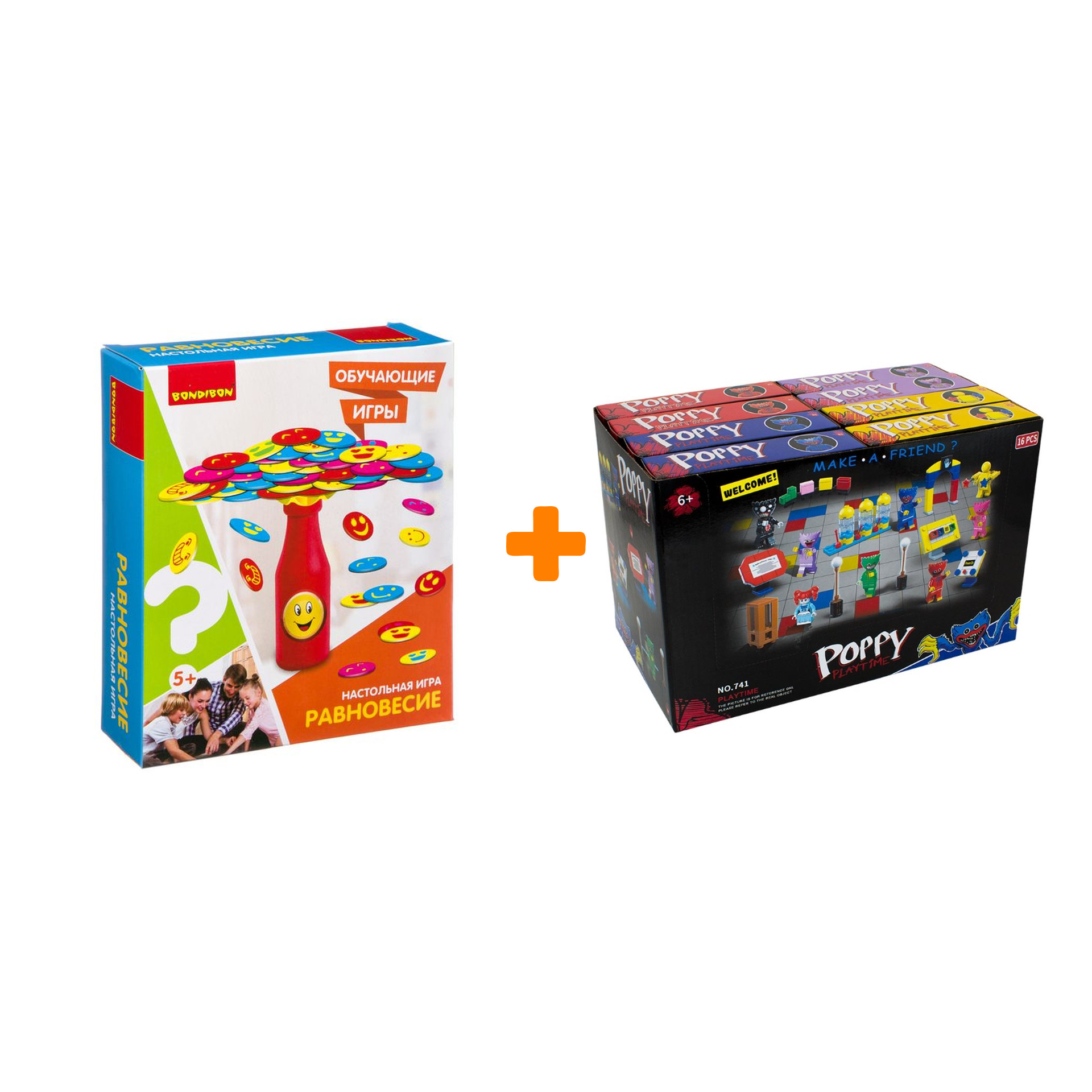 

Настольная игра Равновесие + Конструктор Huggy Wuggy 33 детали Набор
