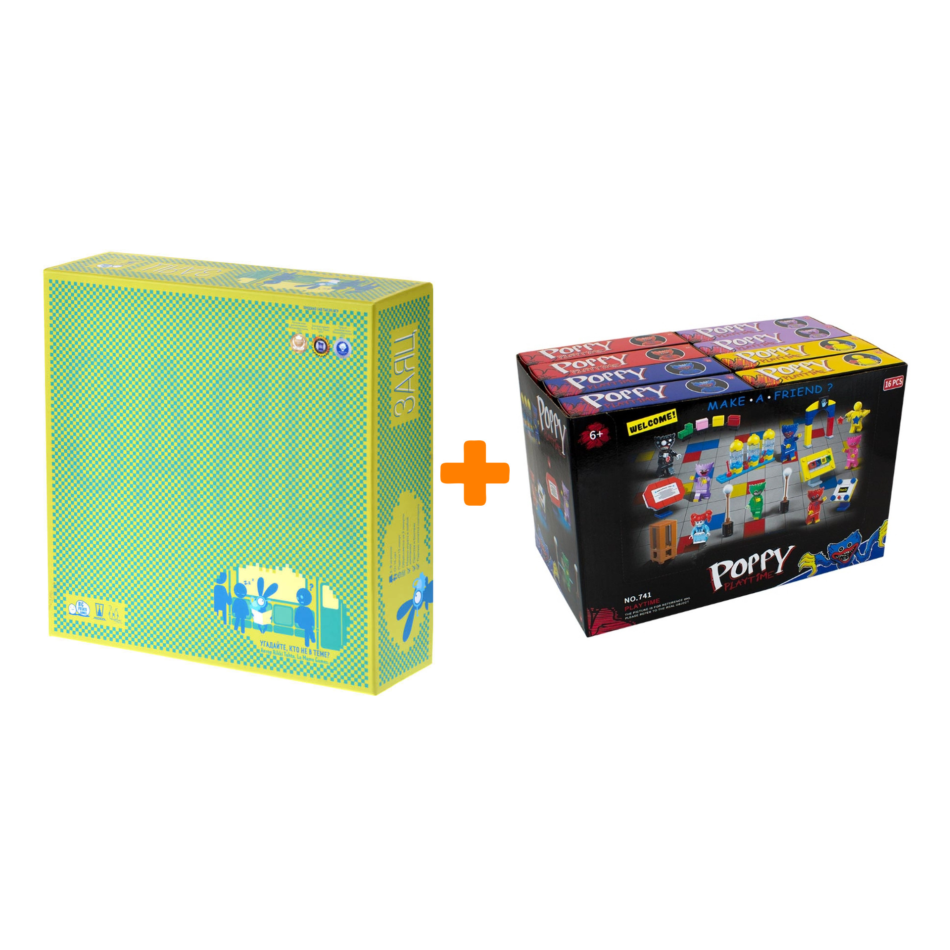 

Настольная игра Заяц + Конструктор Huggy Wuggy 33 детали Набор