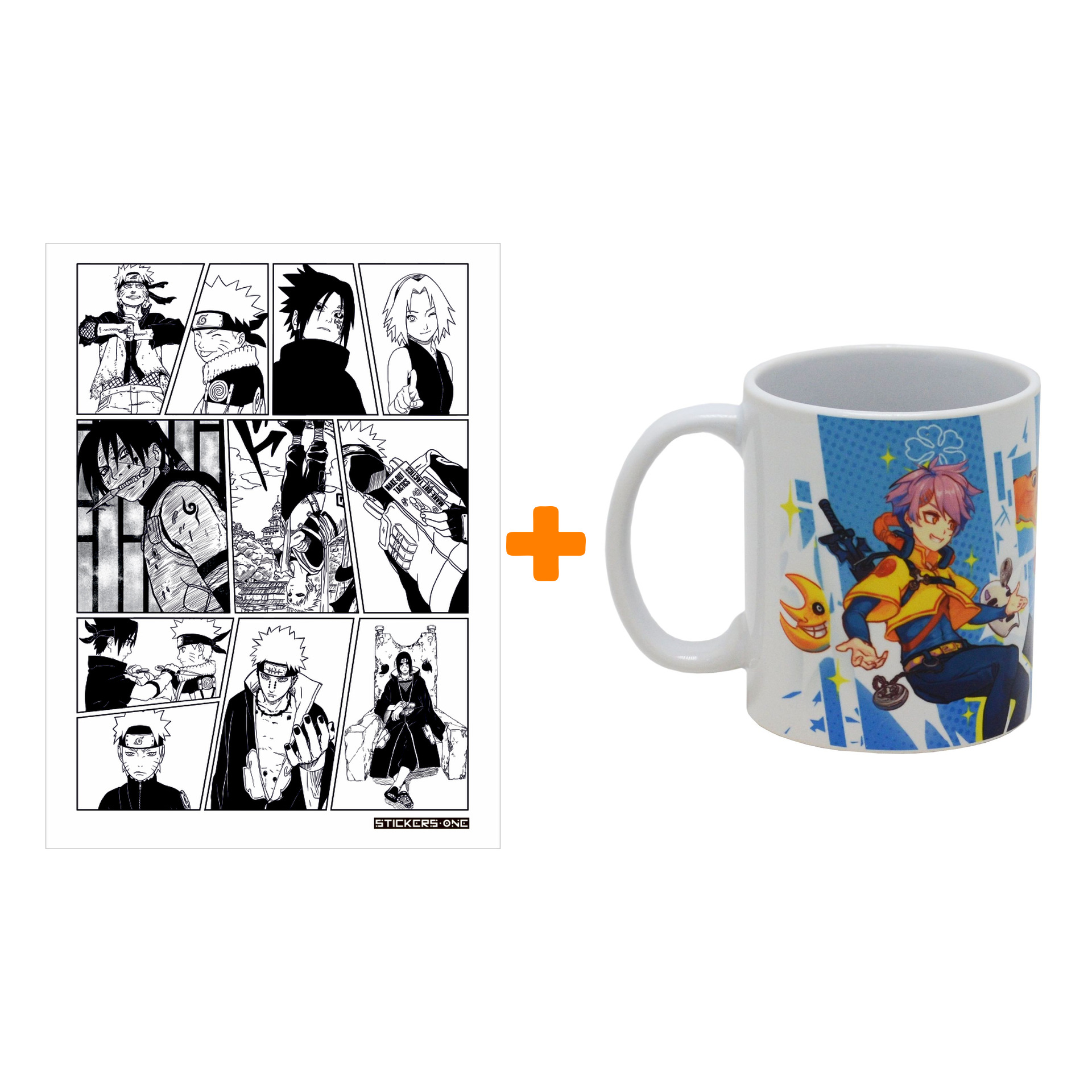 

Набор Стикерпак Naruto Manga + кружка СТМ Аниме