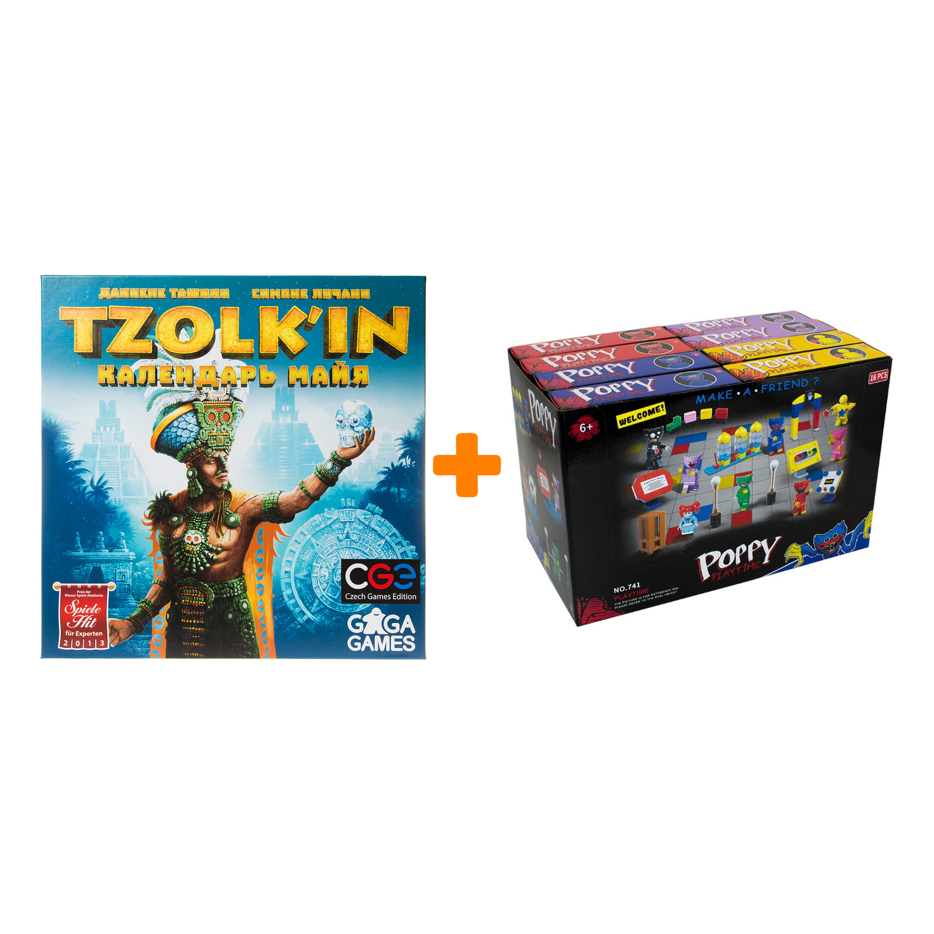 

Настольная игра Tzolk`in The Mayan Calendar / Цолькин Календарь майя + Конструктор Huggy Wuggy 33 детали Набор