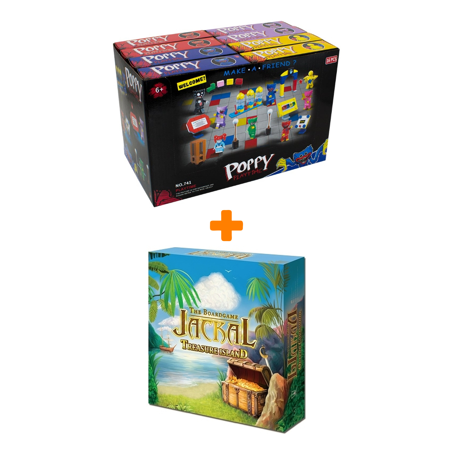 

Настольная игра Шакал Остров сокровищ + Конструктор Huggy Wuggy 33 детали Набор