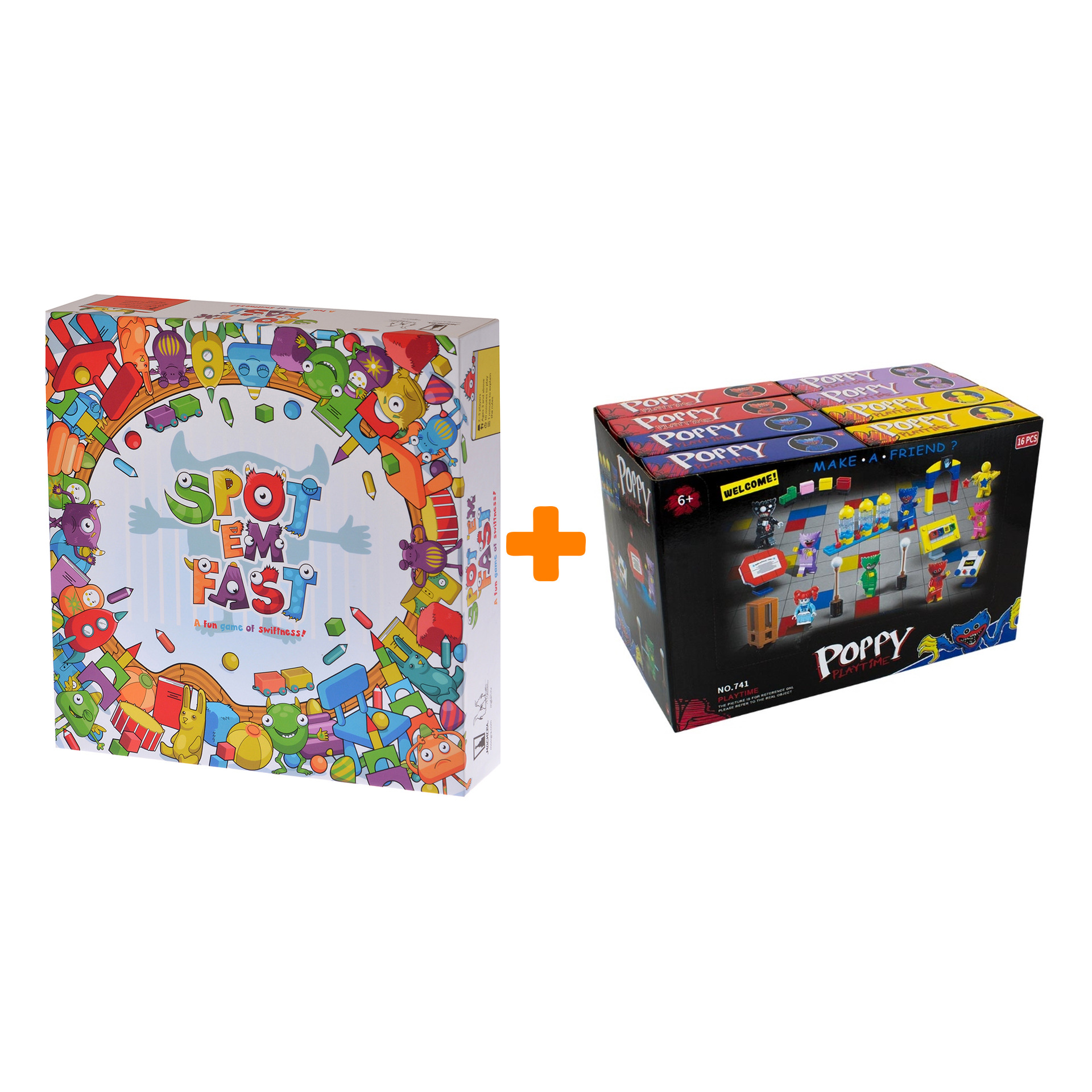 

Настольная игра Чубрики арт. MAG115565 + Конструктор Huggy Wuggy 33 детали Набор