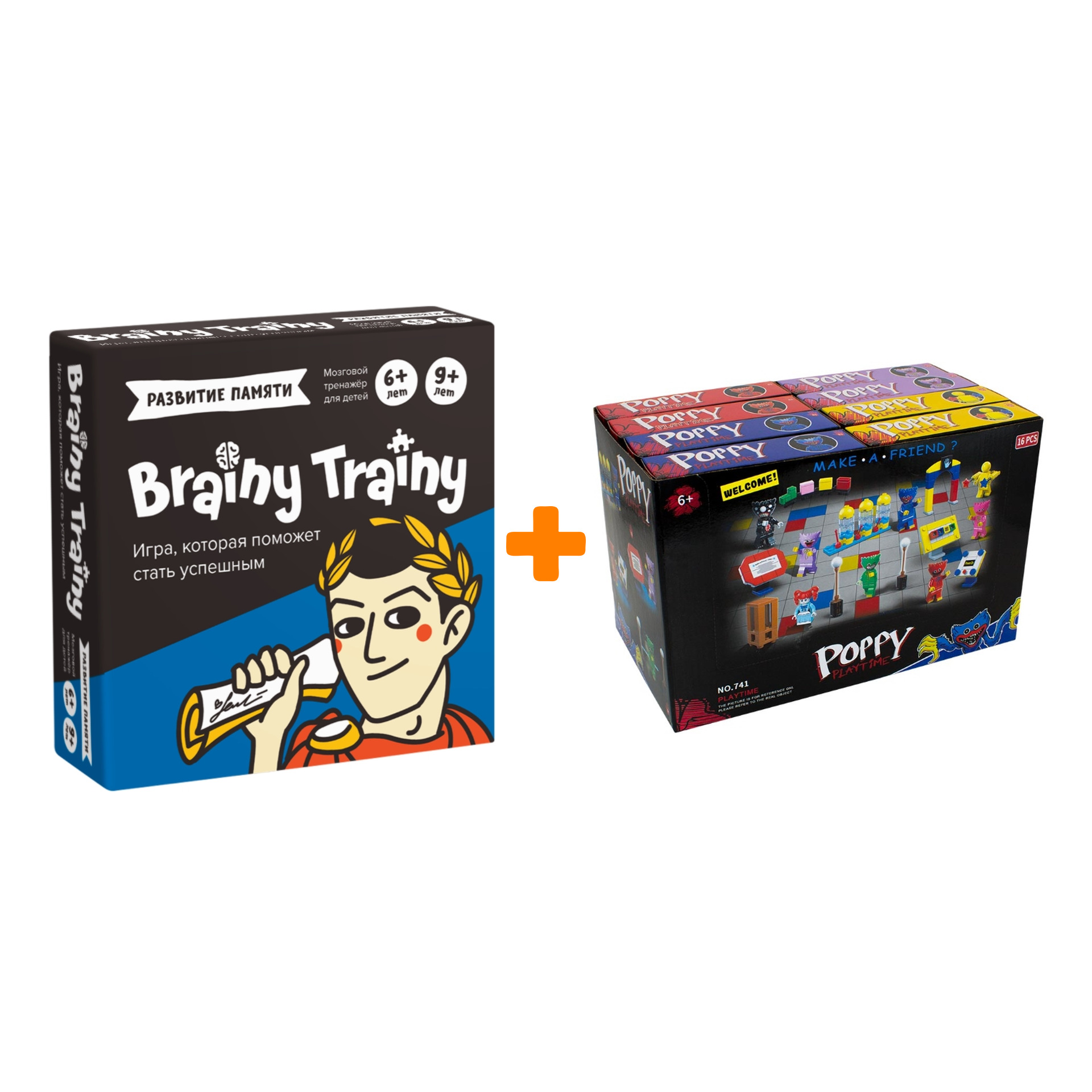 

Настольная игра-головоломка Развитие памяти + Конструктор Huggy Wuggy 33 детали Набор