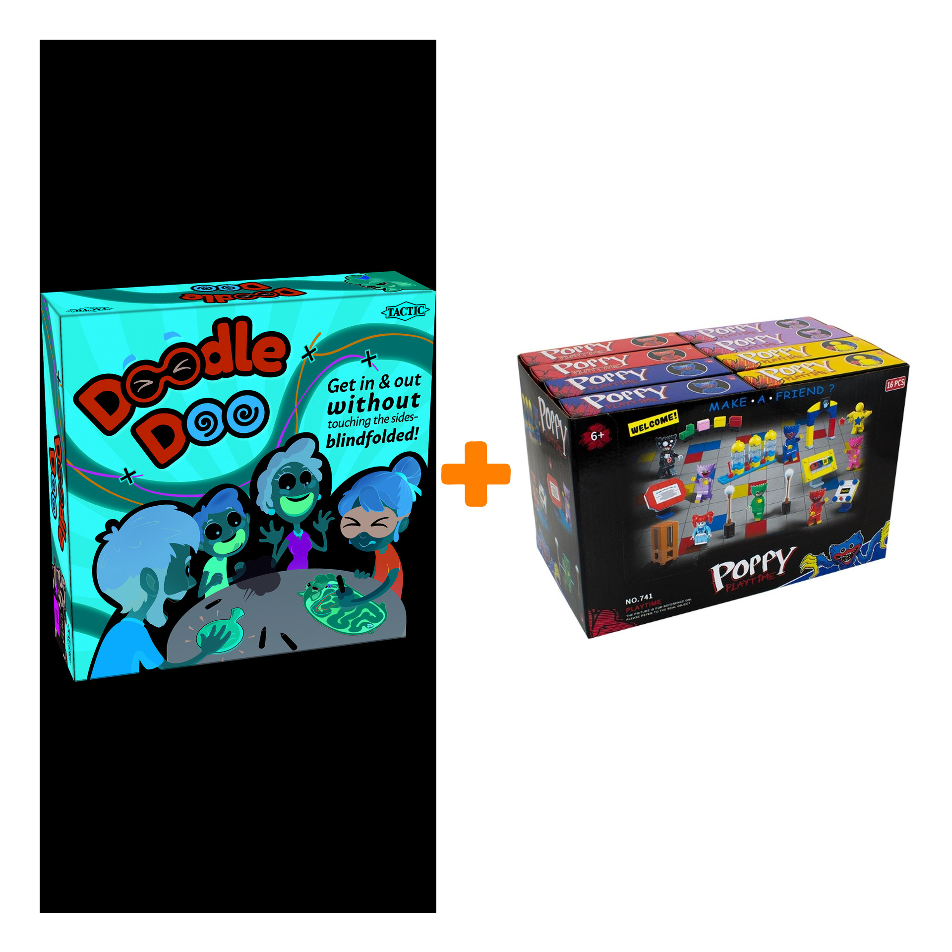 

Настольная игра Doodle Doo Слепой лабиринт + Конструктор Huggy Wuggy 33 детали Набор