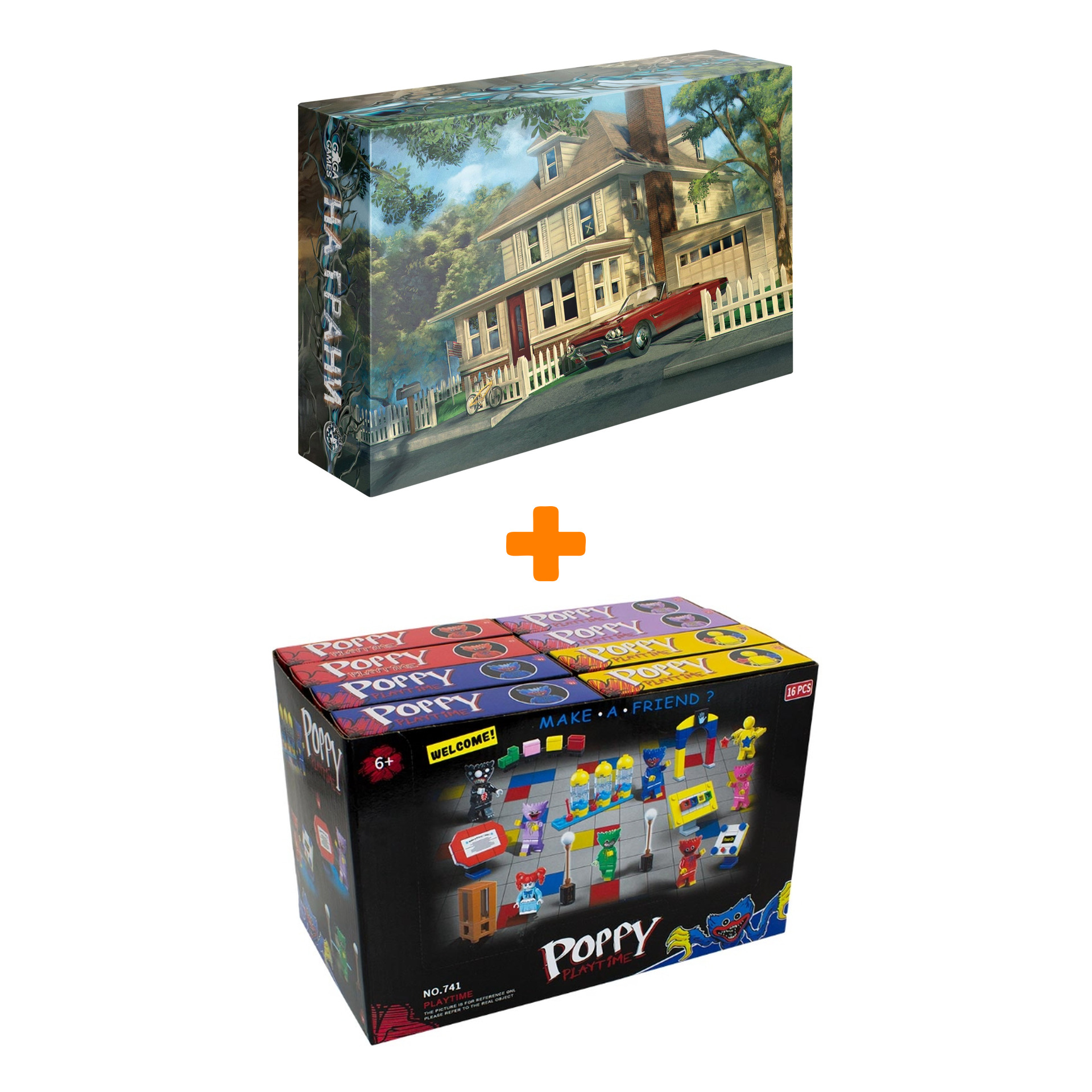 

Настольная игра На грани + Конструктор Huggy Wuggy 33 детали Набор