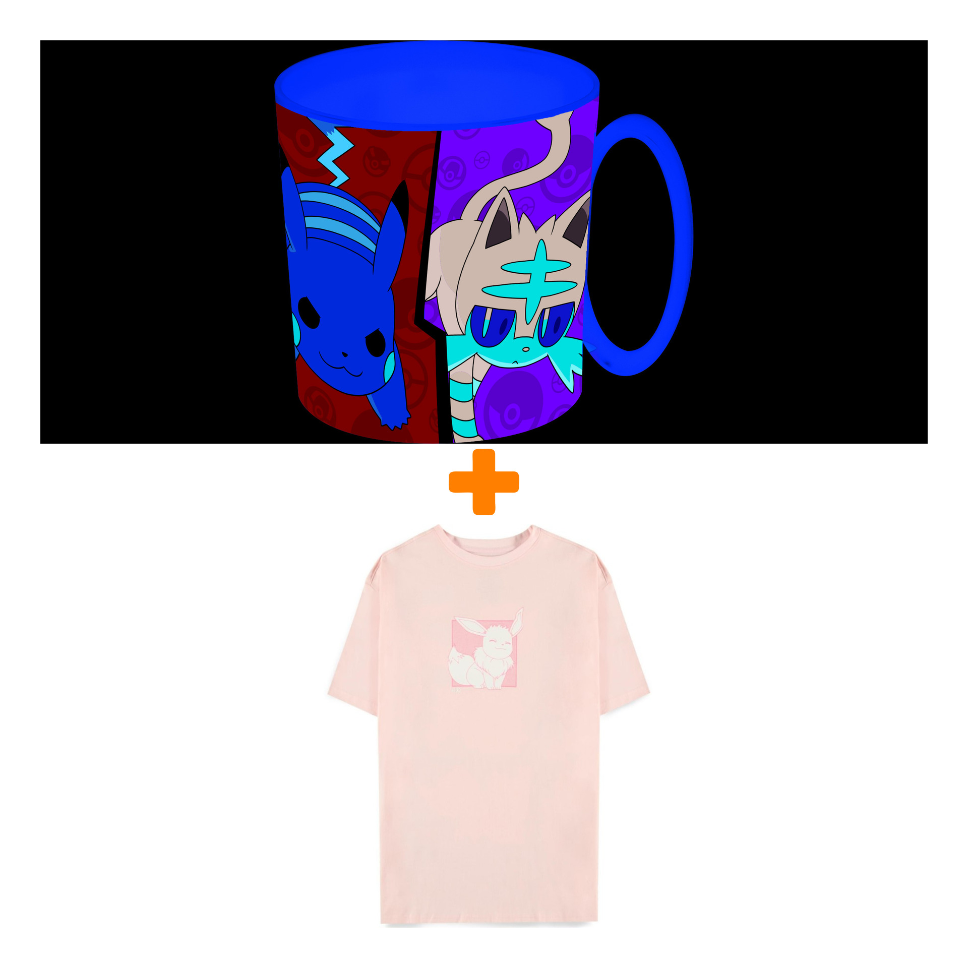 

Набор Pokemon футболка Eeveelutions женская белая XL + кружка для СВЧ