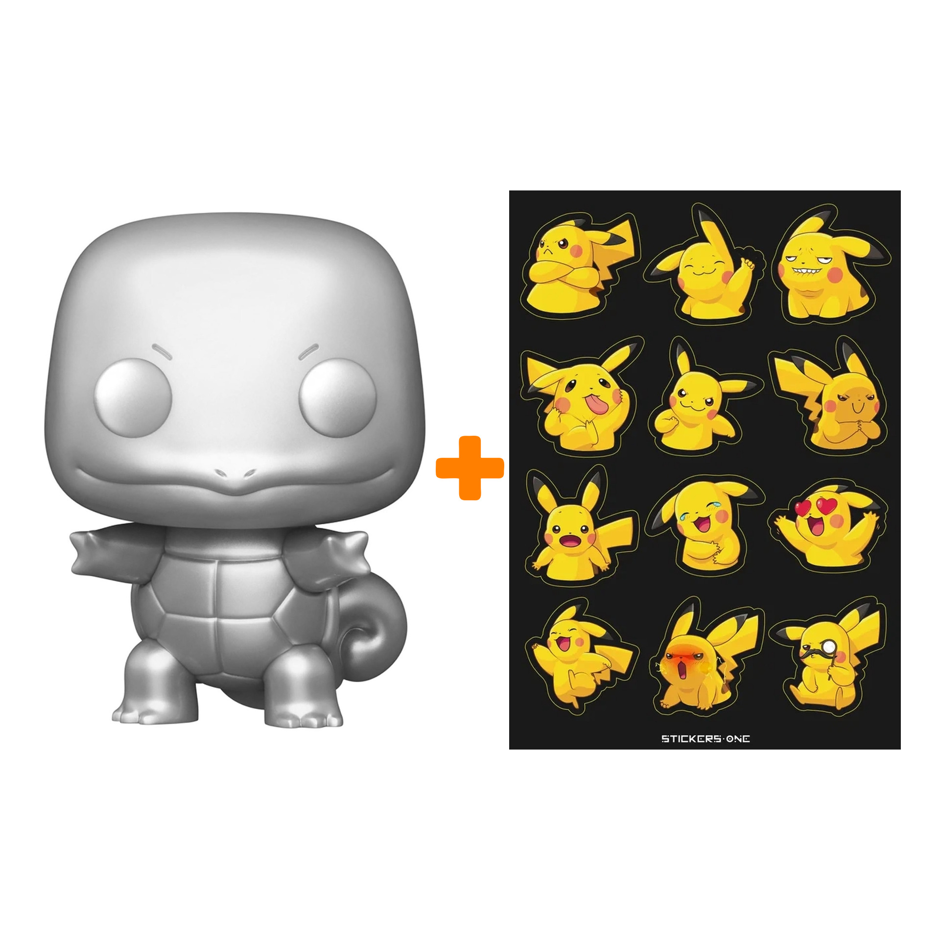 

Набор Pokemon фигурка Squirtle Silver Metallic + стикерпак Pika #2