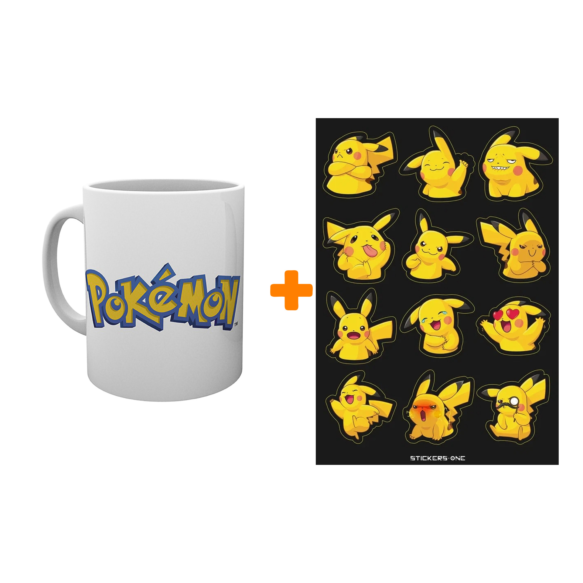 

Набор Pokemon кружка Logo & Pikachu + стикерпак Pika #2