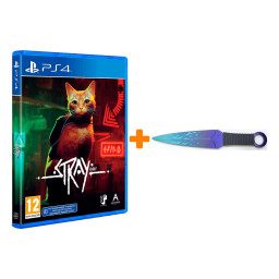 Набор Stray [PS4, русские субтитры] + Оружие игровое нож Кунай 2 Холодное пламя деревянный