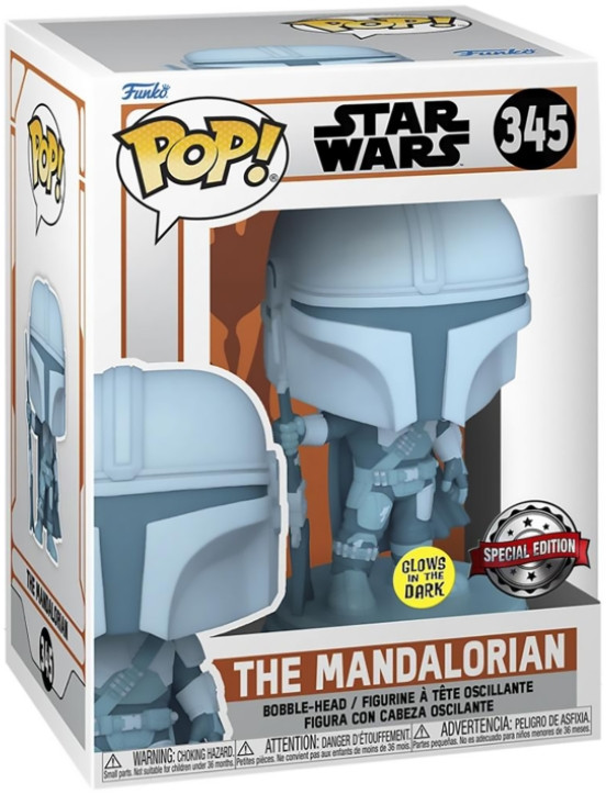 Фигурка Funko POP Star Wars: Mandalorian – Mandalorian (Holo) Glow in the dark (Exclusive) (9,5 см)
