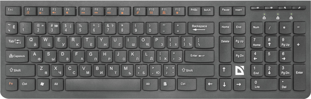 Клавиатура Defender UltraMate SM-535 RU, мультимедиа для PC (черный) (45535)