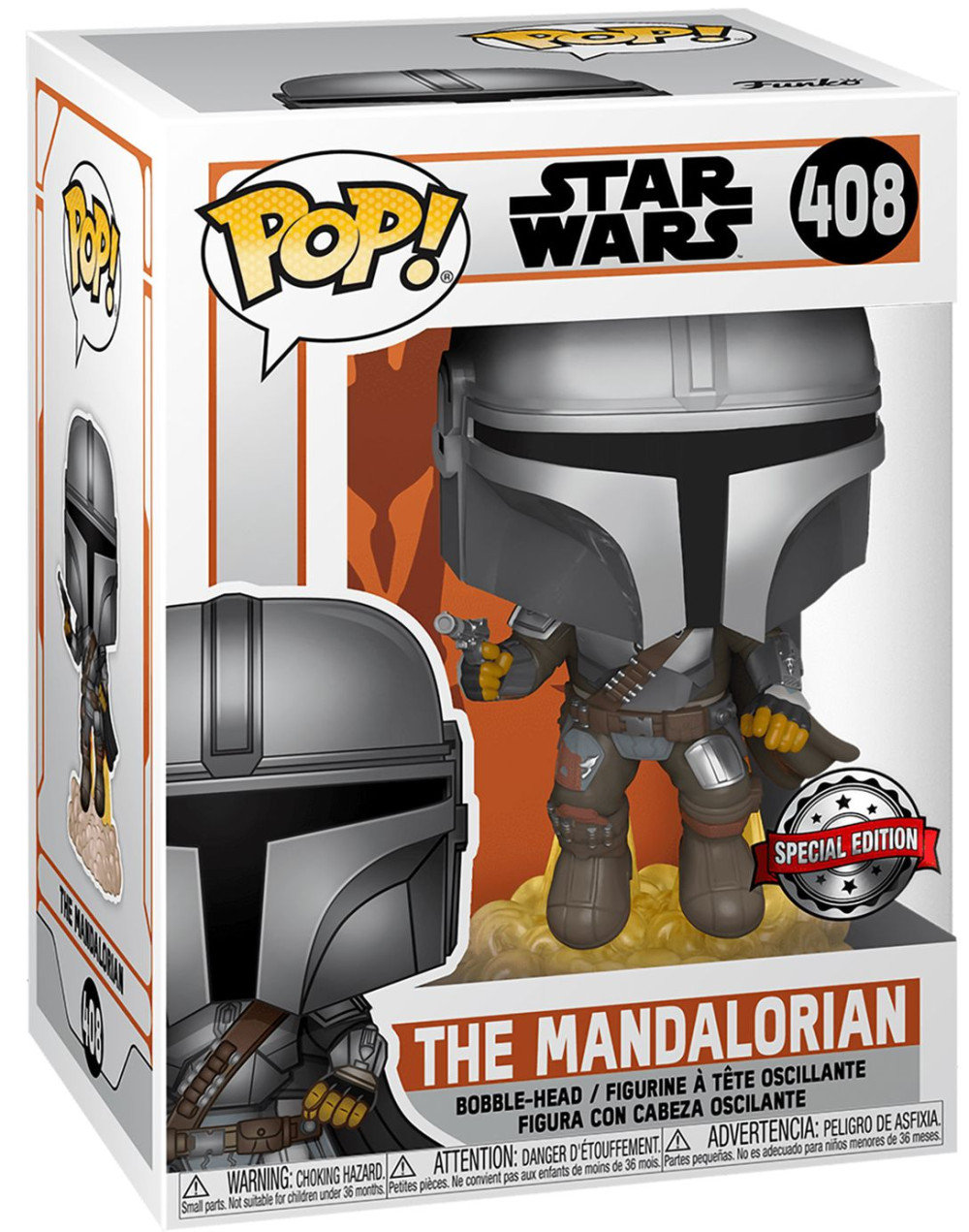  Funko POP: Star Wars The Mandalorian  Flying With Blaster Exclusive (9,5 )