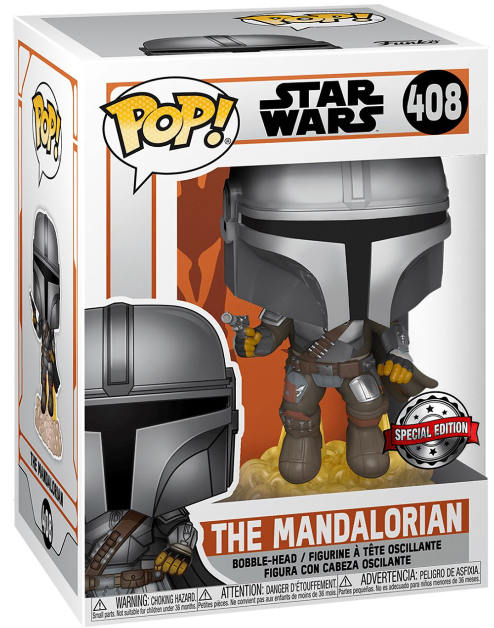 Фигурка Funko POP: Star Wars The Mandalorian – Flying With Blaster Exclusive (9,5 см)
