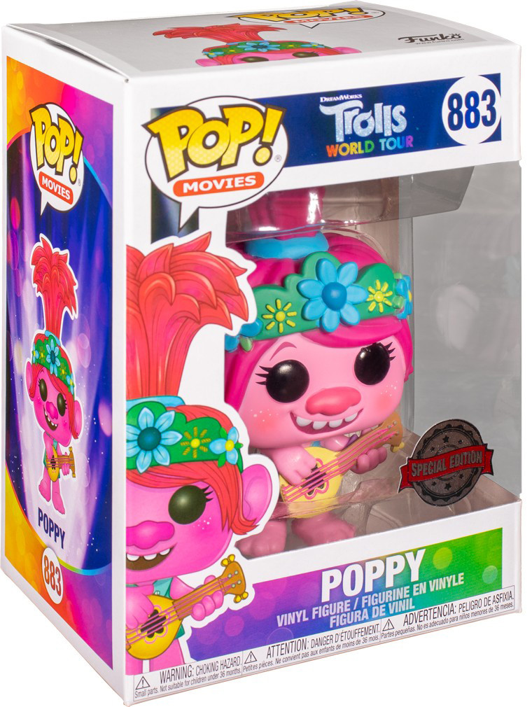 Фигурка Funko POP Movies: Trolls World Tour – Poppy With Guitar Exclusive (9,5 см)