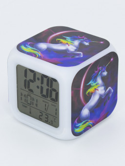 Часы-будильник Единорог №27 (с подсветкой)