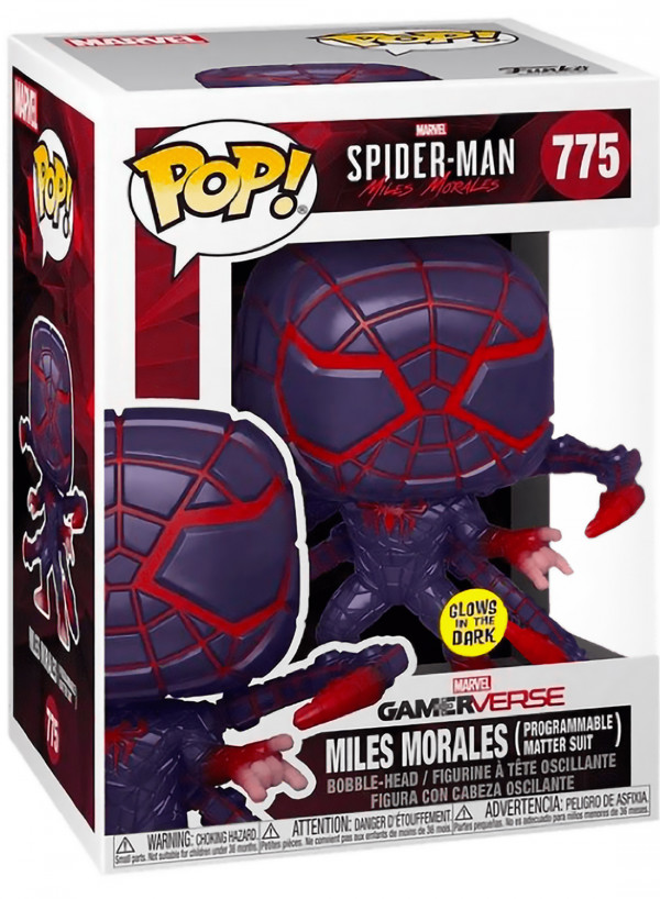 Фигурка Funko POP: Marvel Spider-Man Gamerverse – Miles Morales Programmable Matter Suit Glows In The Dark Bobble-Head (9,5 см)