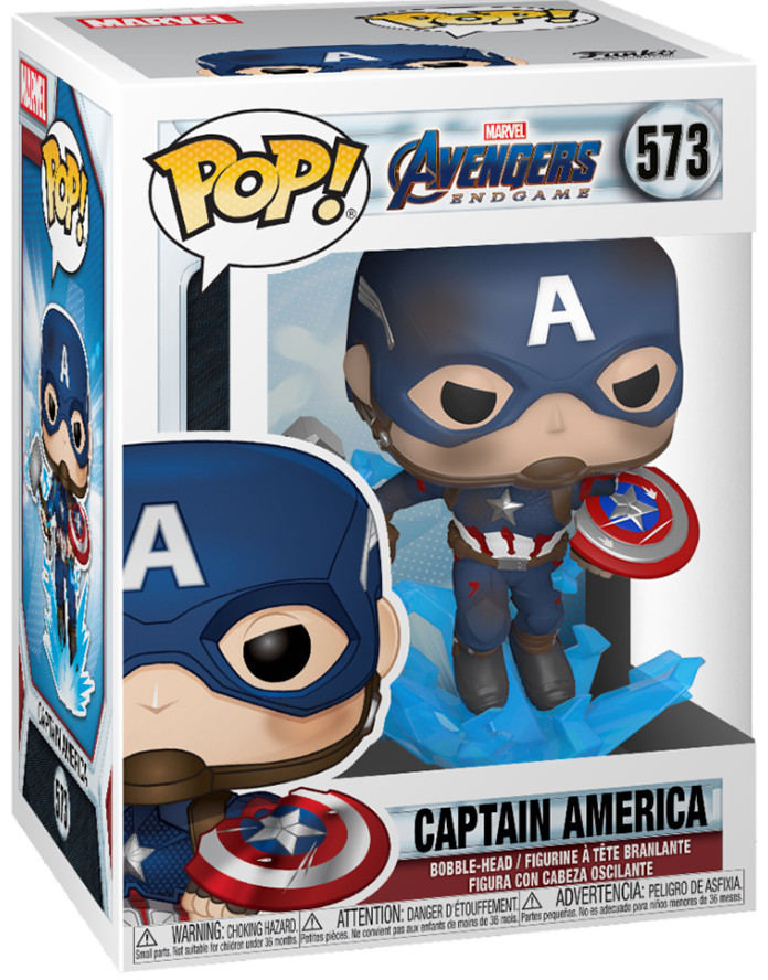  Funko POP Marvel: Avengers Endgame  Captain America With Broken Shield & Mjolnir Bobble-Head (9,5 )