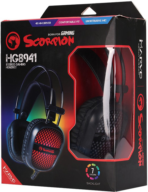 Гарнитура Marvo HG8941 проводная игровая с подсветкой для PC