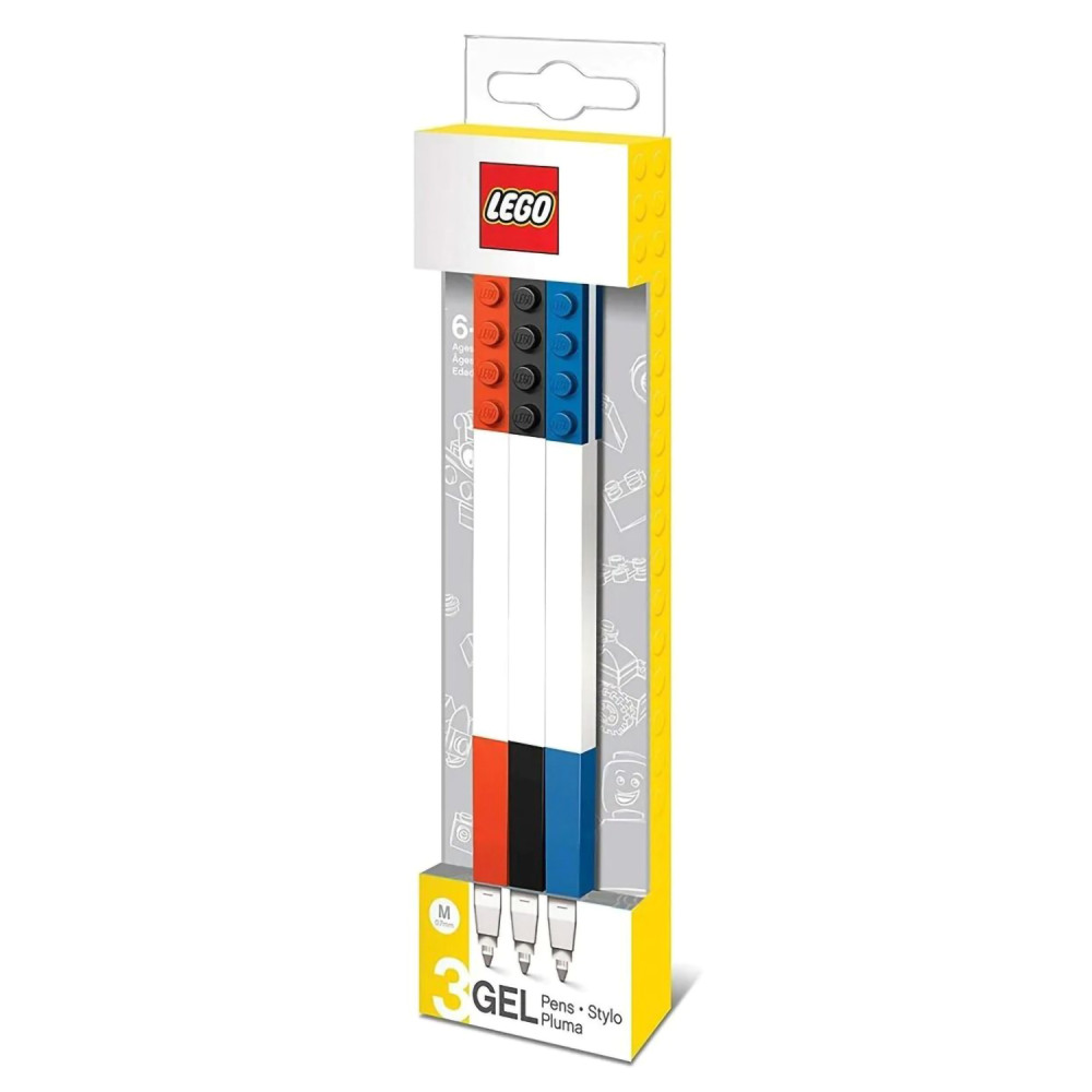 Набор ручек гелевых LEGO: синяя, черная, красная (3 шт.)