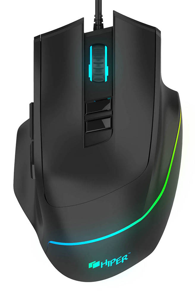 Мышь HIPER Quantum QM-1 проводная игровая для PC (чёрный)(4603721480289)
