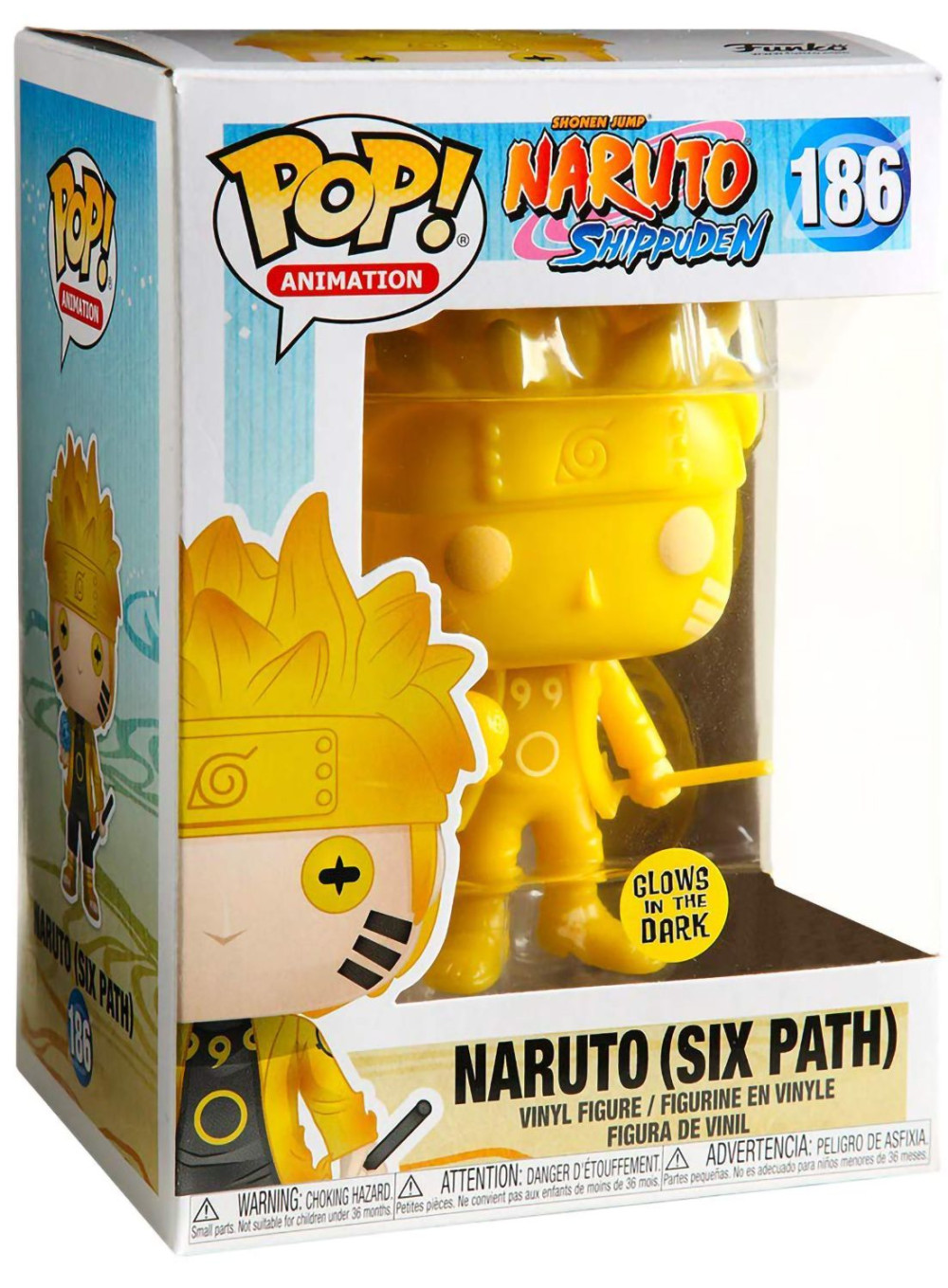Фигурка Funko POP Animation Naruto Shippuden: Naruto Six Path Yellow Glows In The Dark Exclusive (9,5 см)