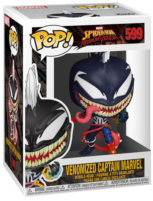  Funko POP Marvel: Spider-Man Maximum Venom  Venomized Captain Marvel Bobble-Head (9,5 )